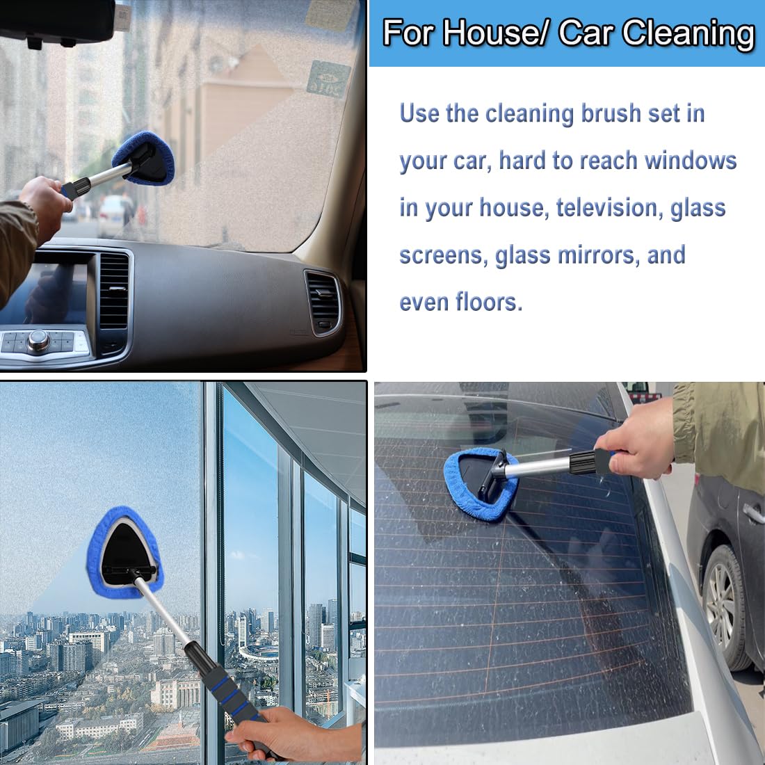 Gven Windshield Cleaner Tool - Interior Car Window Cleaner with Reusable Microfiber Pad - Auto Glass Cleaning Kit for Cars, Trucks & SUVs - Perfect for Streak-Free Windows at Home or On-the-Go