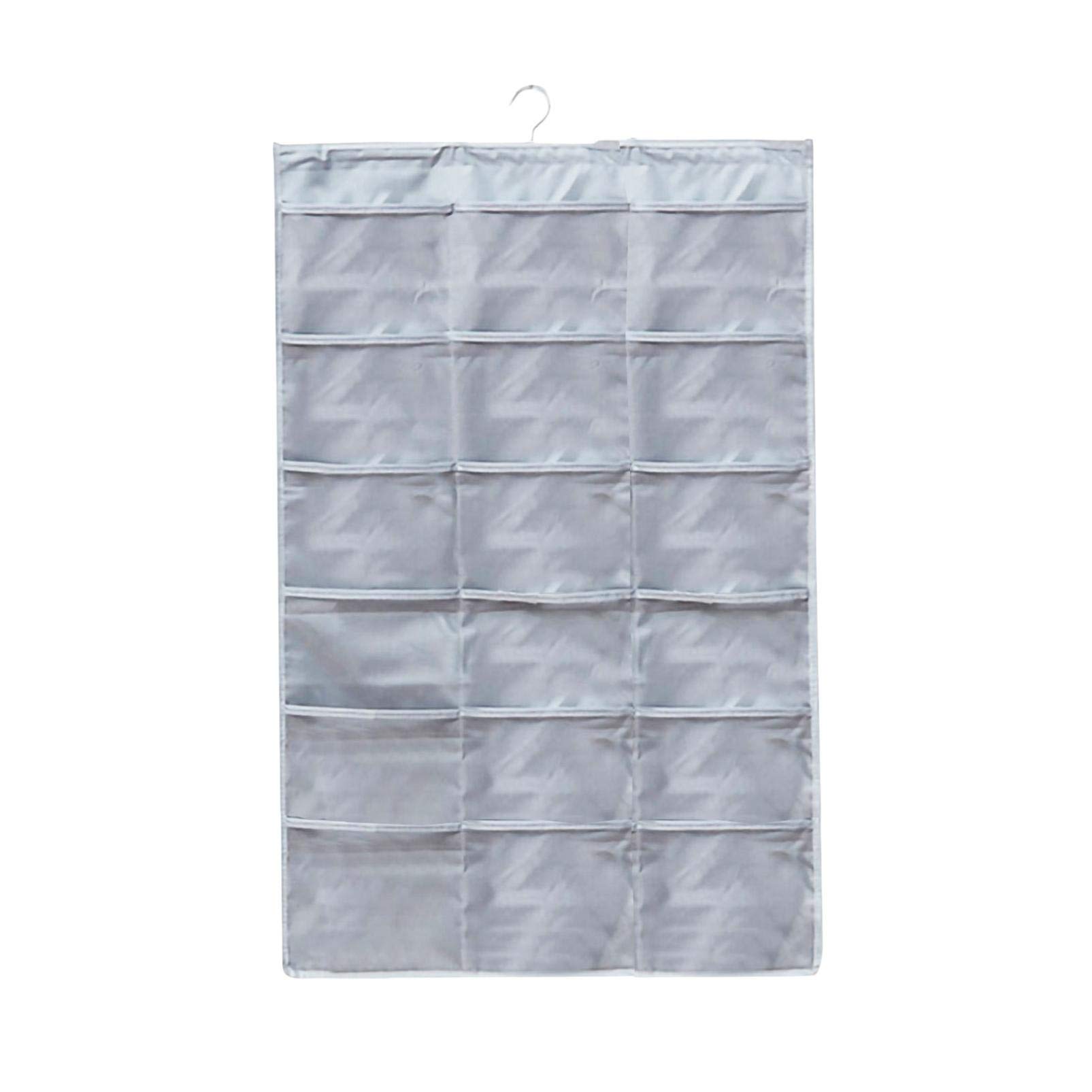 S5E5X Underwear Hanging Organizer with 30 Pockets - Space Saving Closet Storage for Bras, Socks, Jewelry & Ties - Gray Metal Hanger for Bedroom & Travel Organization (Perfect for Small Spaces & Wardrobe Storage)