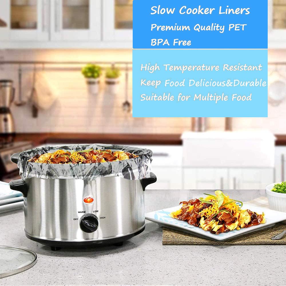 Disposable Slow Cooker Liners for 1QT to 3QT Pots - Small Size Cooking Bags Fit Round & Oval Slow Cookers (16 Pack) | Ideal for Meal Prep, Leftovers & Easy Cleanup