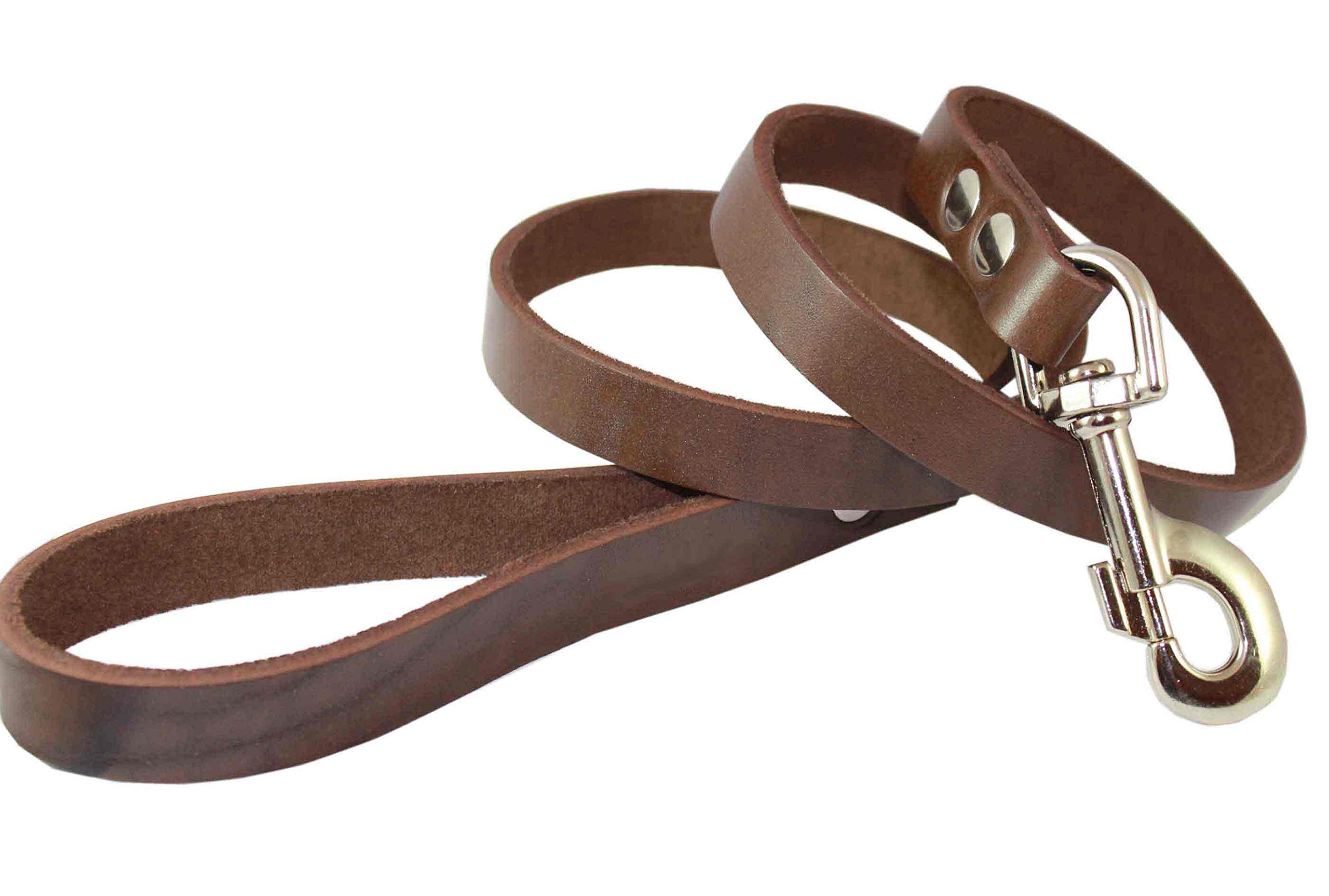 4' Genuine Leather Dog Leash - 3/4