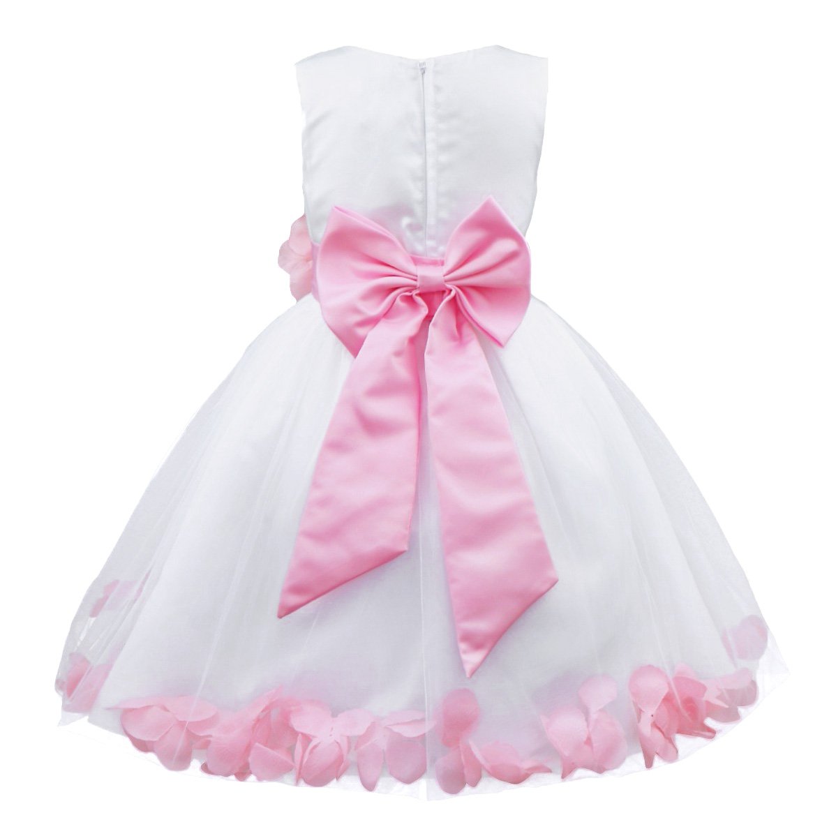 EasyForever Girls Sleeveless Floral Petal Bow Back Dress - Princess Pageant Party Gown for Flower Girls, Bridesmaids & Special Occasions | Perfect for Weddings, Birthday Parties & Photo Shoots