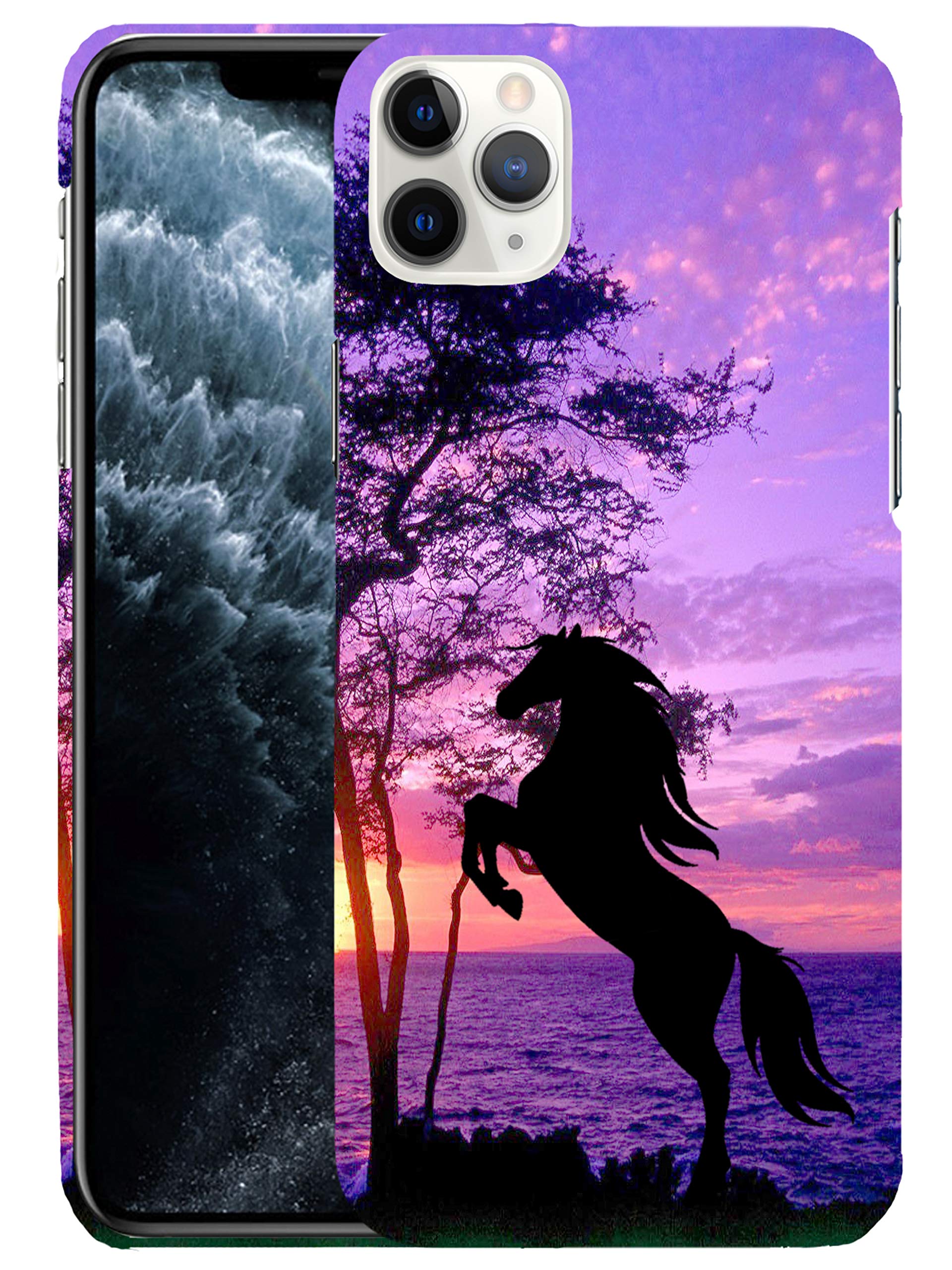Glisten iPhone 11 Pro Max Case - Slim Cute Plastic Hard Snap Cover with Horse Design | 6.5 Inch Protective Phone Case for Women & Girls | Perfect for Everyday Use, Work & Travel