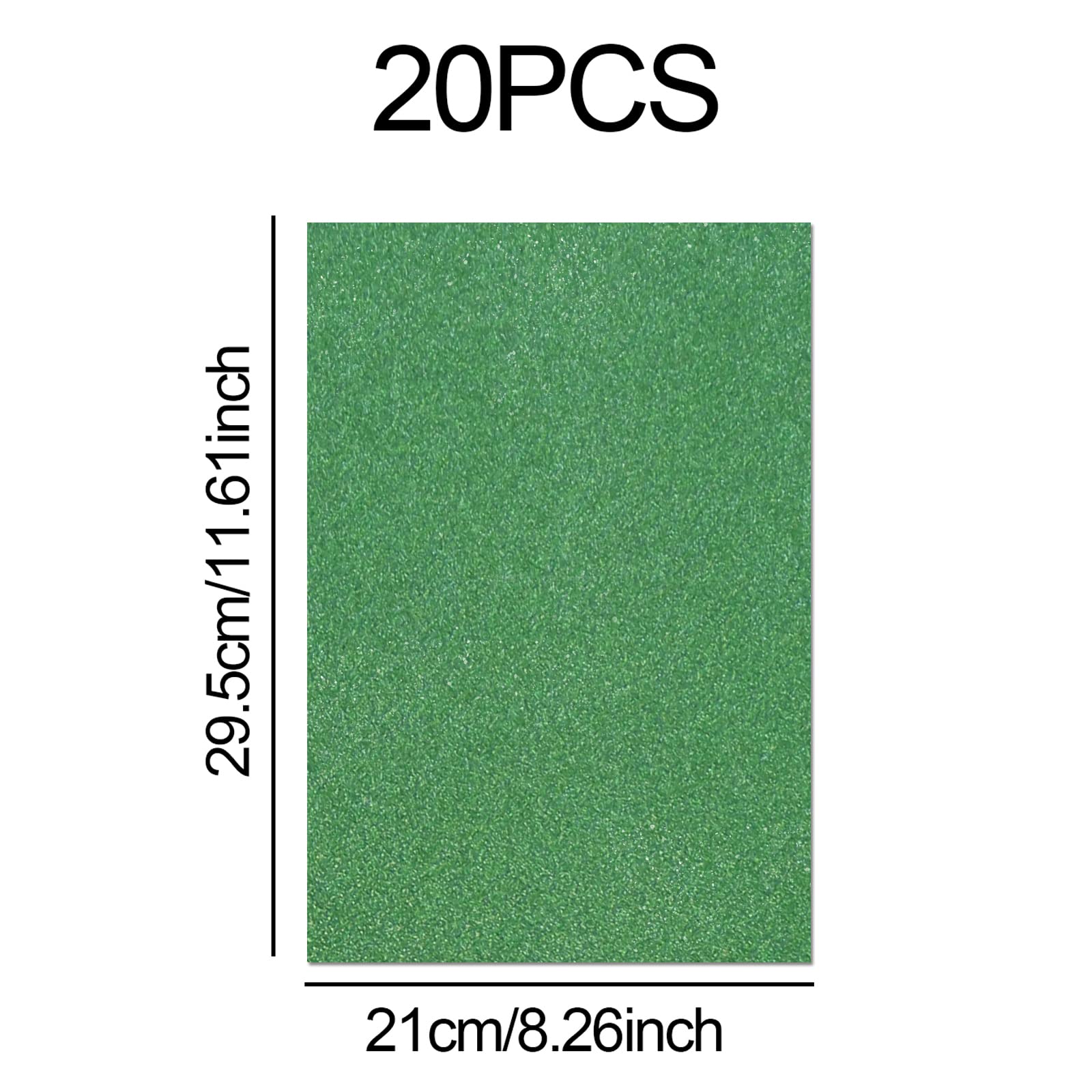 Glitter Cardstock Paper A4 Size - 20 Sheets Shimmer Sparkly Craft Paper for DIY, Scrapbooking, Party Decorations - Perfect for Birthday, Graduation & Holiday Decor (Green)