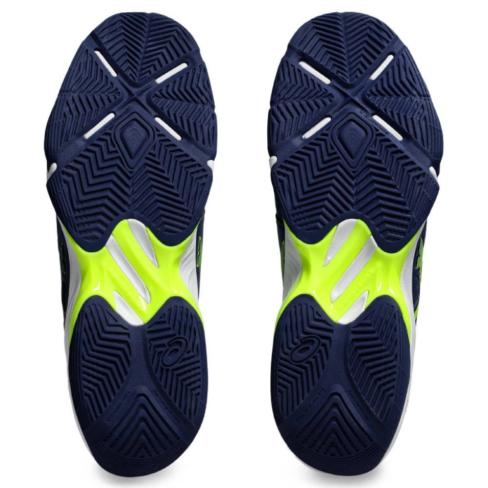 ASICS Blade FF Men's Indoor Volleyball Shoes - Lightweight Court Sneakers for Badminton & Squash (Blue Expanse/Safety Yellow) - Perfect for Gym Training & Competitive Sports