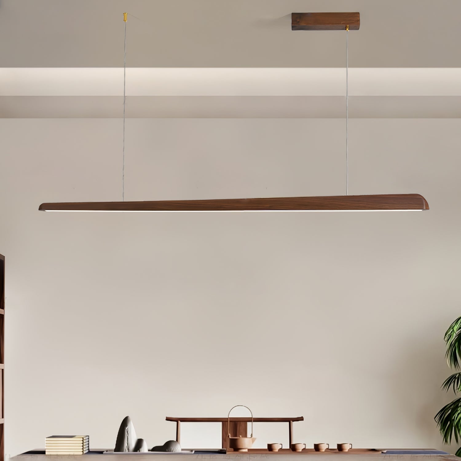 Modern Linear Pendant Light - Sleek Minimalist Design for Kitchen Island, Dining Room, or Living Room Lighting