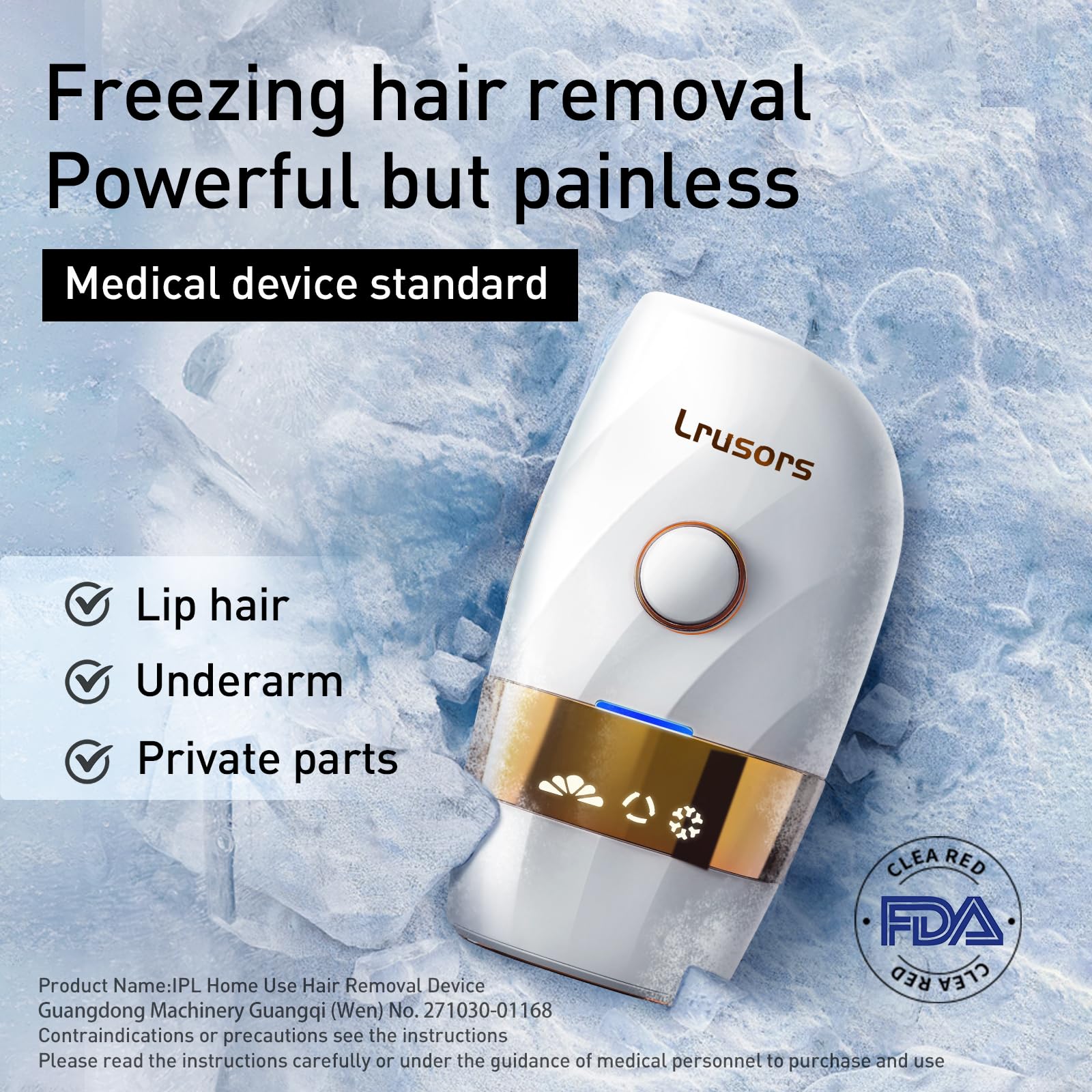 IPL Hair Removal Device for Women & Men - 999,999 Flashes Permanent Hair Removal, Painless & Safe for Full Body - At-Home Laser Hair Removal for Face, Legs, Arms, Bikini Line & Underarms