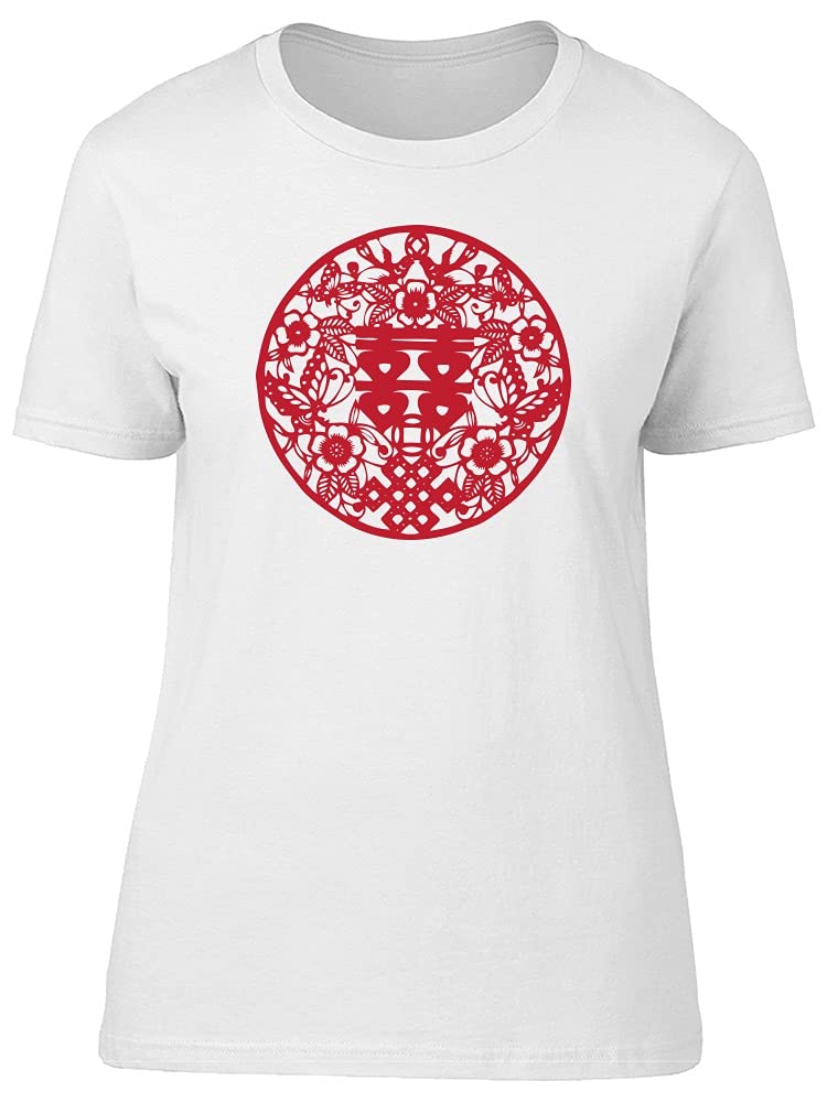 Red Floral Chinese Pattern T-Shirt for Women - Stylish & Comfortable Casual Wear for Everyday Outfits