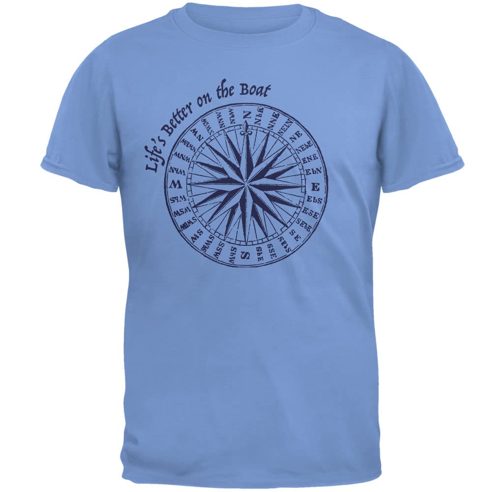 Men's Organic Cotton Boat T-Shirt - Summer Sun Life's Better on The Boat Tee for Sailing, Fishing & Beach Outfits