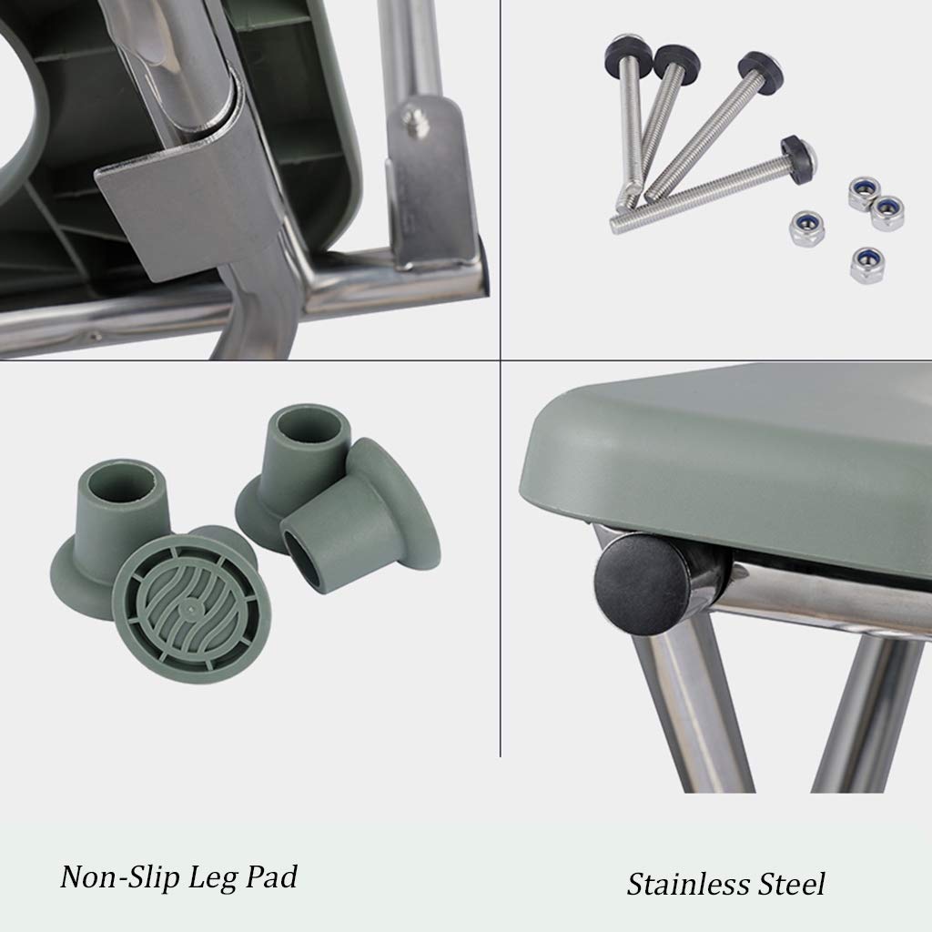 Foldable Shower Chair with Non-Slip Legs - Portable Bathroom Toilet Commode for Elderly & Disabled Adults - Lightweight Adjustable Shower Bench for Safe Bathing & Bedside Use - Easy to Clean & Wipe Down