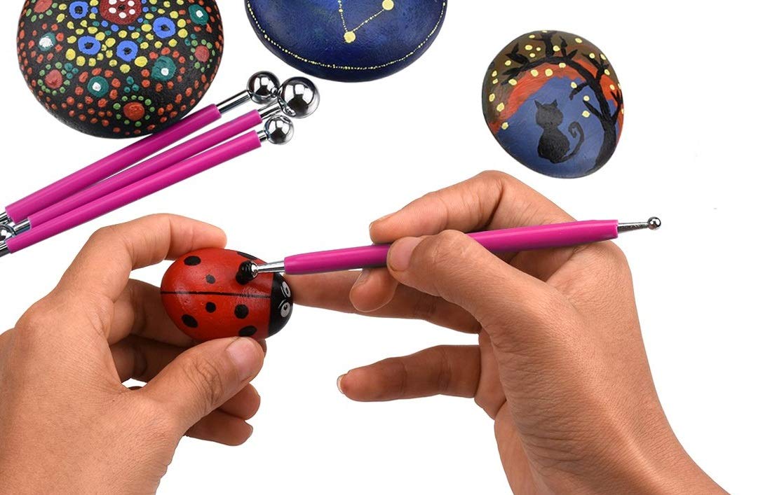 17-Piece Mandala Dotting Tool Set - Acrylic Dotting Rods for Nail Art, Painting & DIY Crafts - Perfect for Mandala Art, Stone Painting & Nail Design (Multicolor)