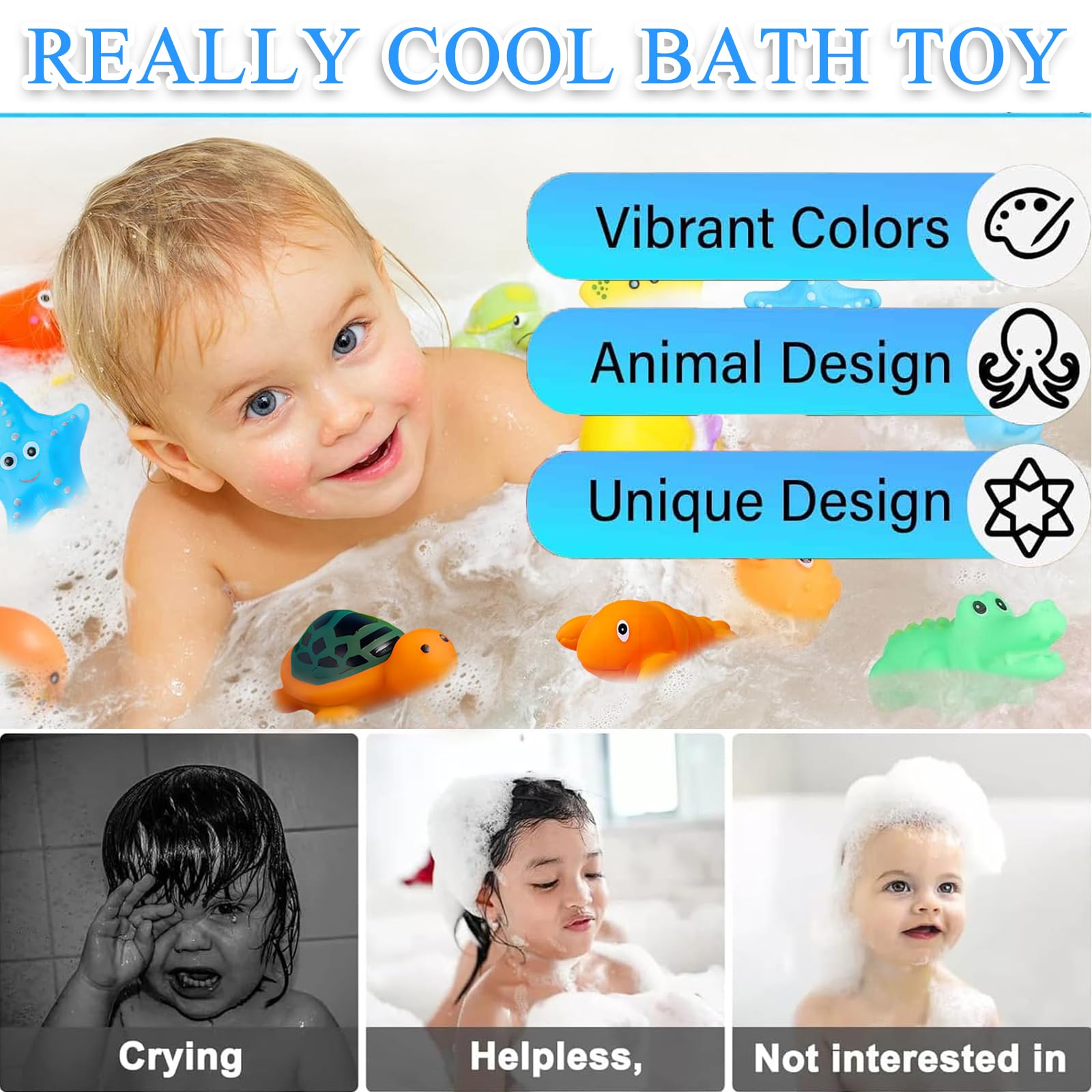 24-Piece Farm & Ocean Animal Baby Bath Toys Set - Rubber Ducks & Sea Creatures for Toddlers & Kids - Water Play Toys for Boys & Girls - Perfect for Bath Time, Summer Beach, Pool Parties & Birthday Favors