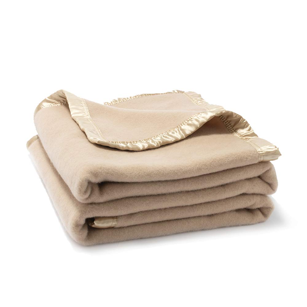 Premium 100% Pure Wool Blanket - 500GSM Heavyweight Twin Size for Bed & Camping - Warm & Durable Outdoor Blanket for Cold Weather, Hiking, Travel & Home Use