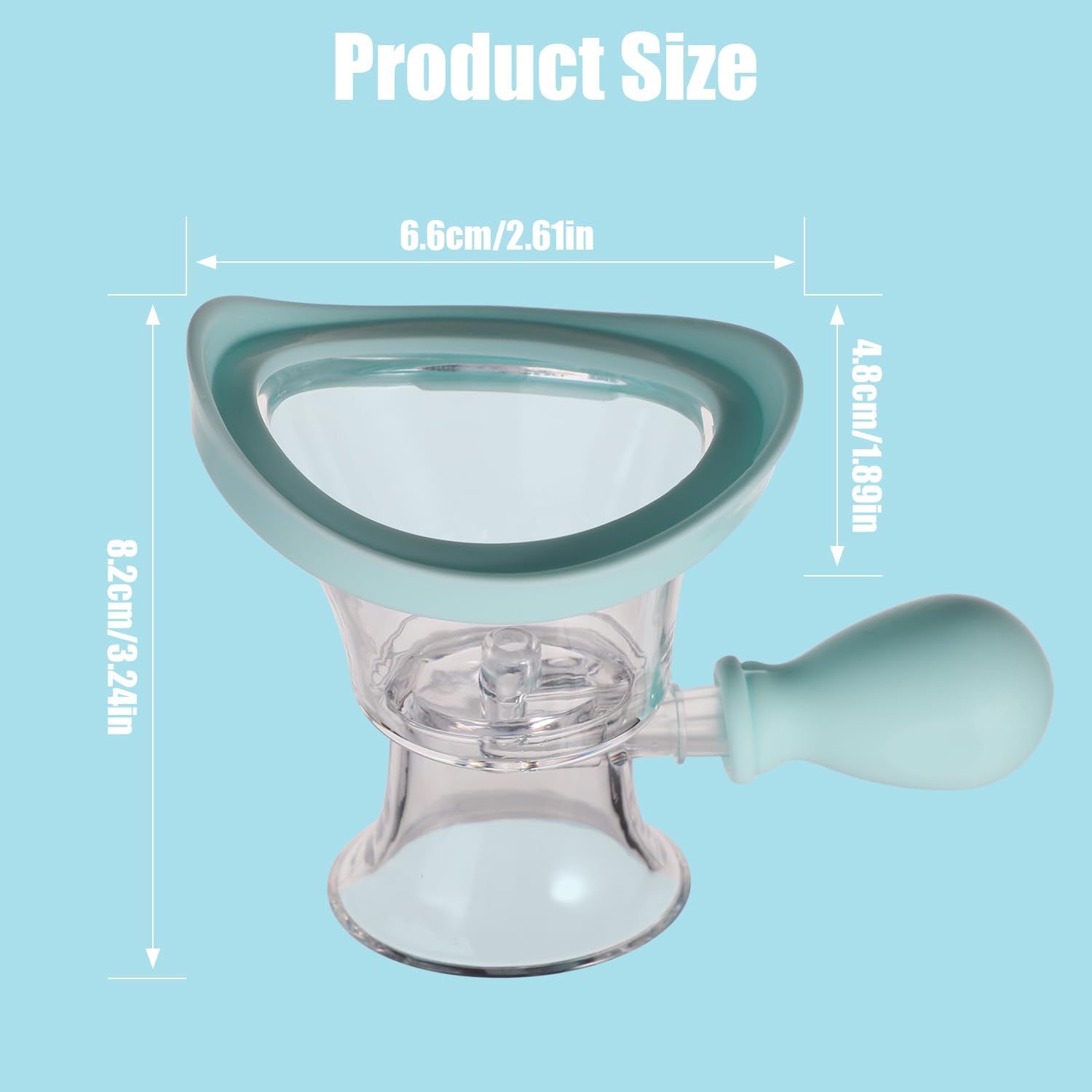 Silicone Eye Wash Cup with Storage Container - Manual Air Pressure Eye Cleanser for Makeup Irritants & Soothing Eyes (Blue) | Perfect for Contact Lens Wearers, Swimmers & Allergy Relief