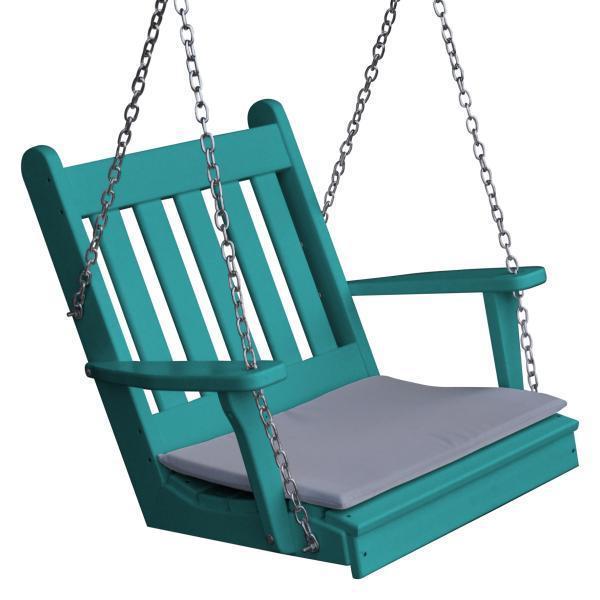 Traditional English Style Poly Rattan Swing Chair - A&L Furniture for Patio, Garden, or Porch Relaxation