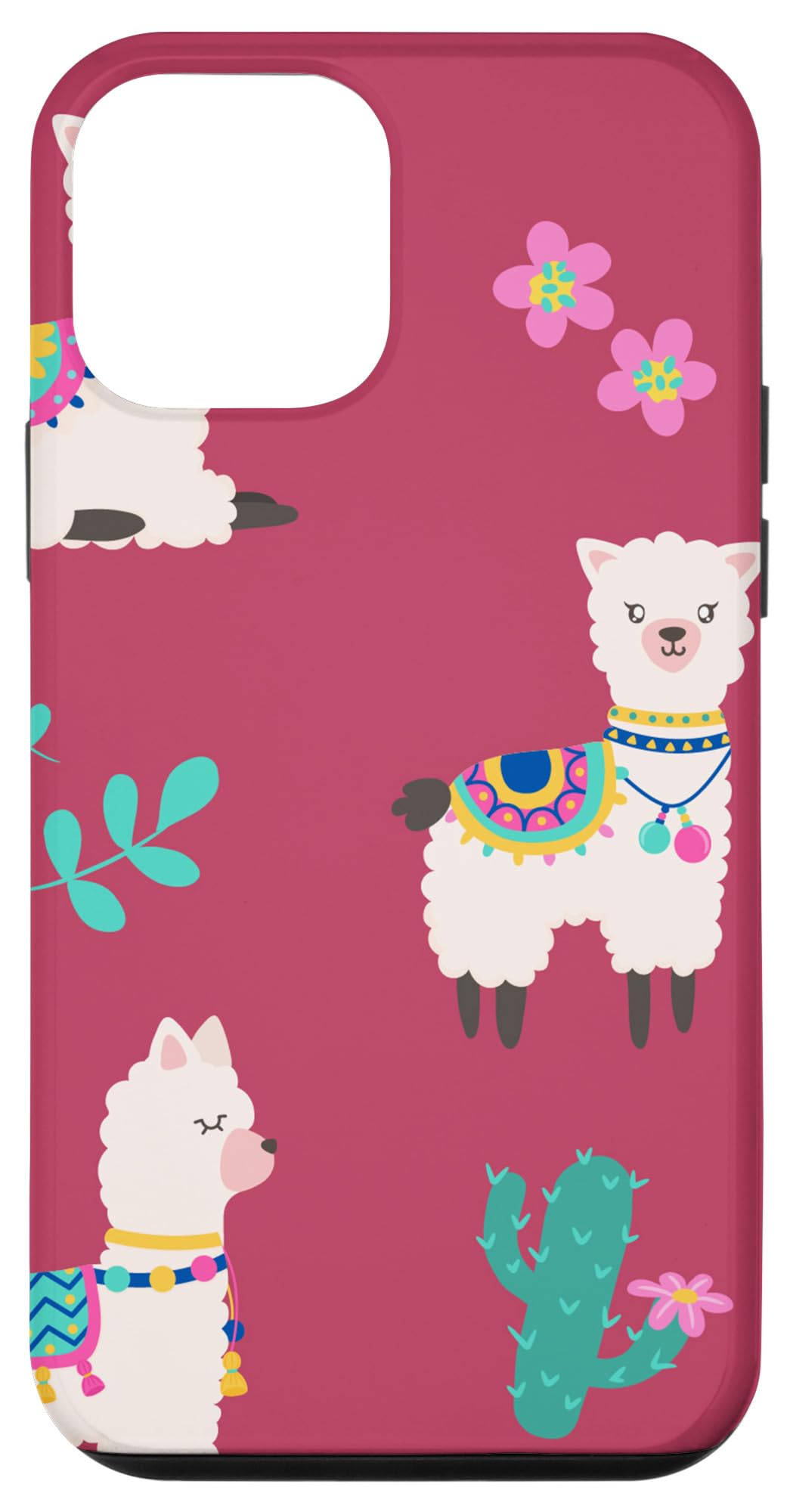 Premium iPhone 12 Mini Case with Cute Llama & Alpaca Design - Shockproof Protective Cover for Everyday Use, Work & Travel
