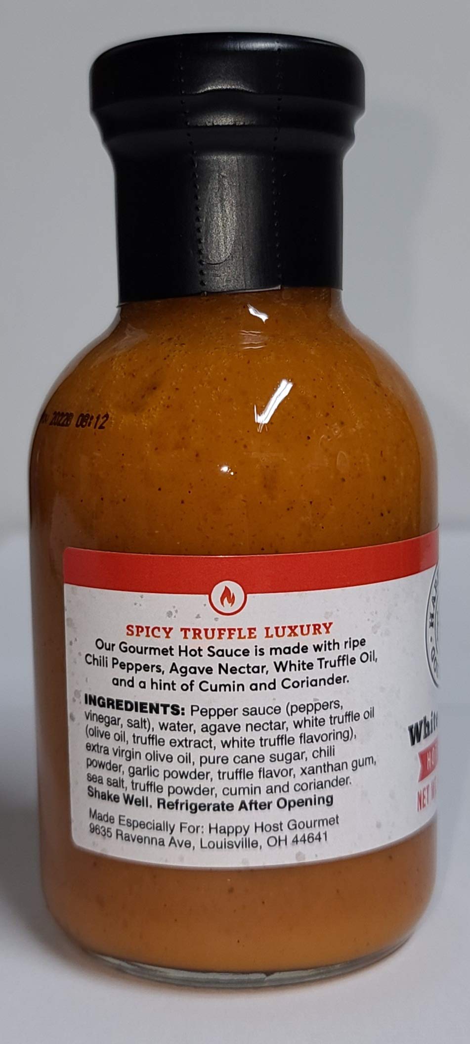 Happy Host Gourmet Black & White Truffle Hot Sauce 2 Pack - Premium Spicy Sauce with Ripe Chili Peppers, Agave Nectar, Real Truffle Oil, Cumin & Coriander | 25% Larger Bottles | Perfect for Pizza, Pasta, Burgers & Gourmet Cooking