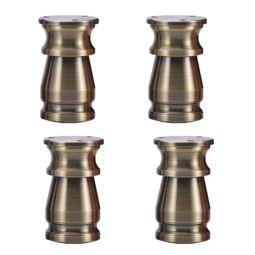 4 Pack Adjustable Metal Furniture Legs - Sofa, Table, TV Stand, Desk & Bed Risers - Aluminum Replacement Feet with Screws - Bronze (10cm) - Perfect for Home & Office Furniture Upgrades