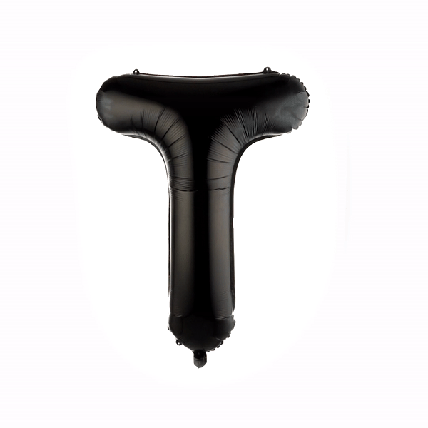 Black Mylar Letter T Balloon - 40