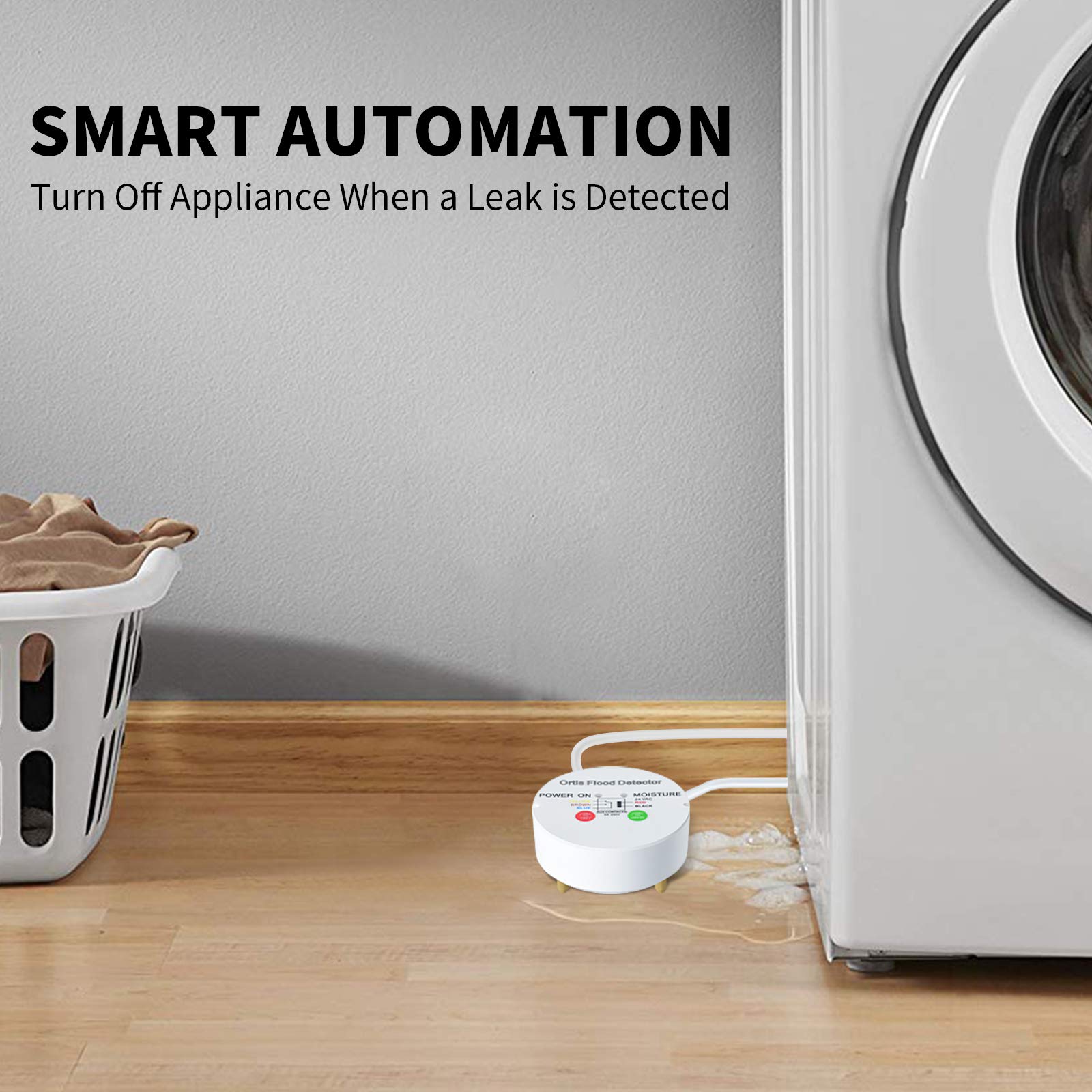 **Ortis Smart Water Leak Detector & Flood Alarm - Automatic Shutoff Sensor for Home, Basement, Bathroom - Prevent Water Damage with Moisture Detection**    *(Perfect for kitchens, laundry rooms, and under sinks to protect against leaks and flooding!)*