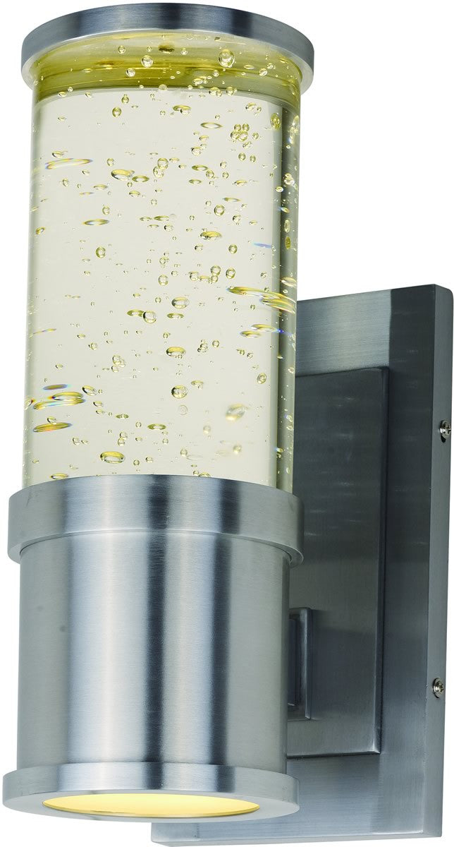 11H LED Outdoor Wall Light - 2 Light Brushed Aluminum Sconce for Porch, Patio, and Garden Lighting
