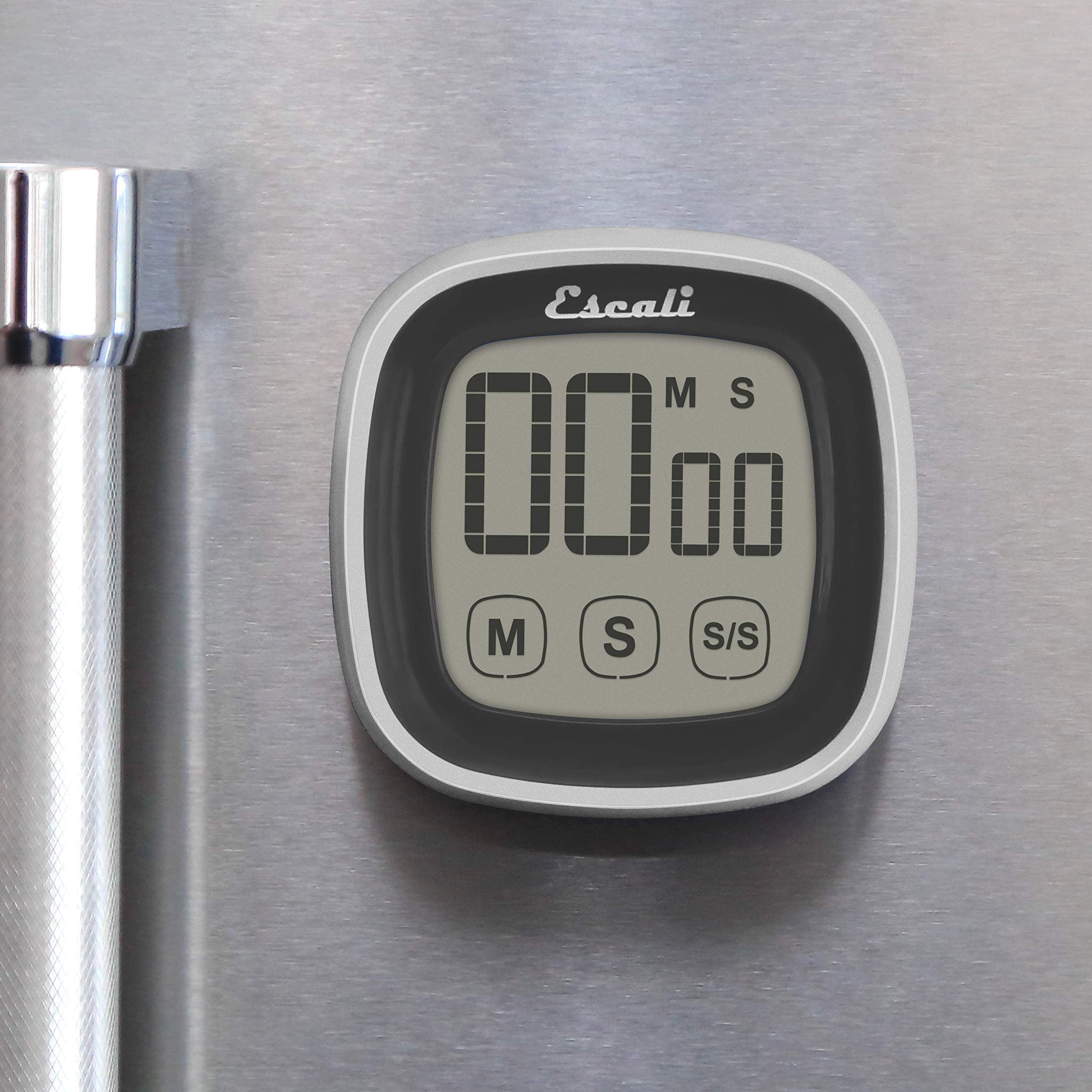 Escali Touch Screen LCD Digital Timer - Easy to Read Display with Touch Sensitive Controls & Battery Saving Feature - Perfect for Cooking, Baking, Lab Experiments & Classroom Use - Black
