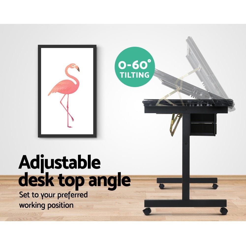 Adjustable Drawing Desk - Ergonomic Art Table for Artists & Designers, Black & Grey - Perfect for Sketching, Painting & Digital Art at Home or Studio