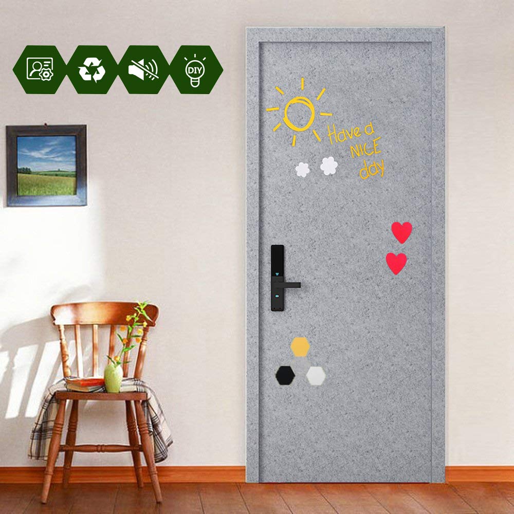 5mm Thick Self-Adhesive Soundproof Door Decals - Scrape-Proof Noise Reducing Stickers for Kids Room, Bedroom & Nursery in Light Grey | Perfect for Bookshelves, Closet Doors & Home Office Sound Insulation