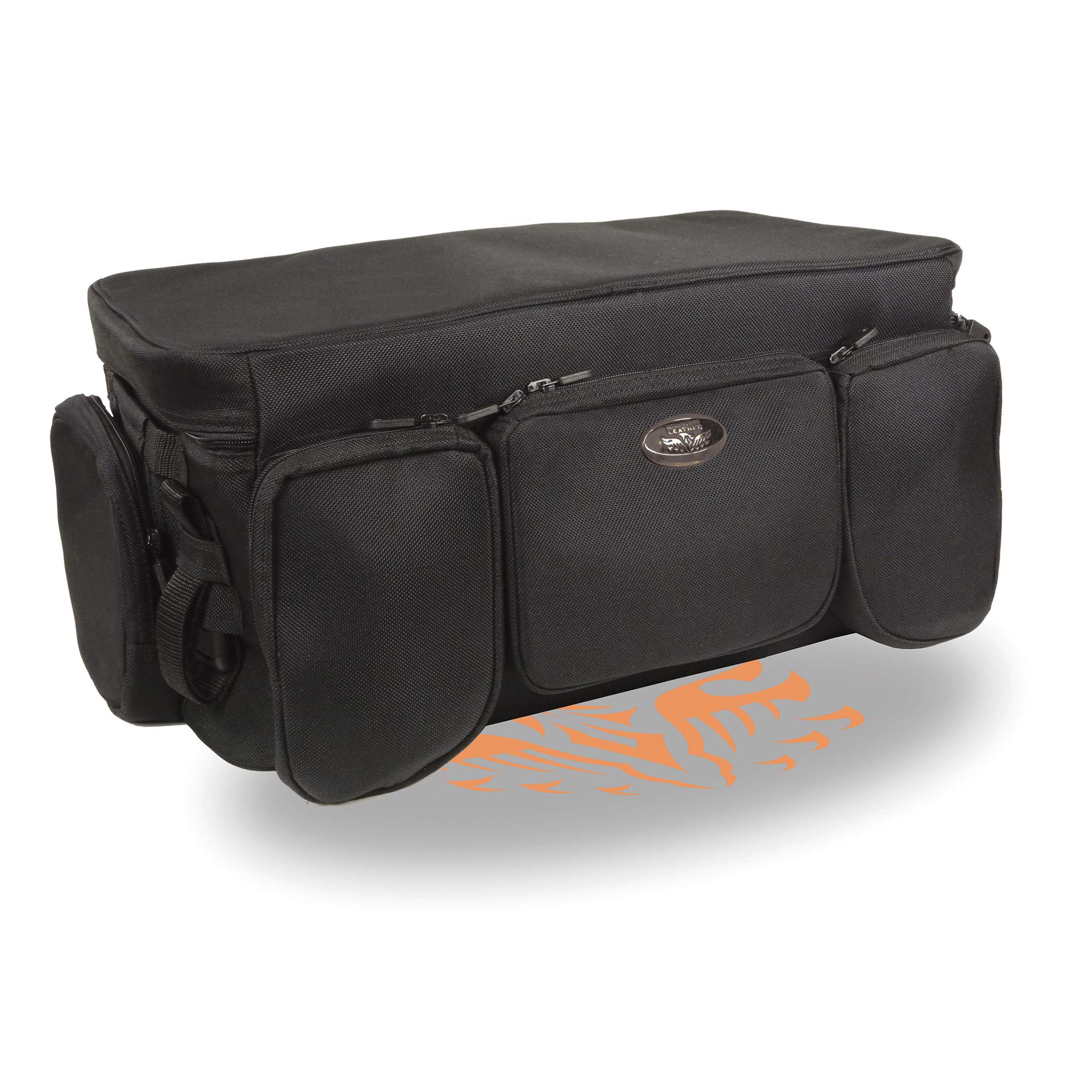 1200D Heavy-Duty Black Nylon Motorcycle Sissy Bar Bag - Waterproof Storage for Harley, Cruiser & Touring Bikes (Perfect for Road Trips & Daily Commutes)