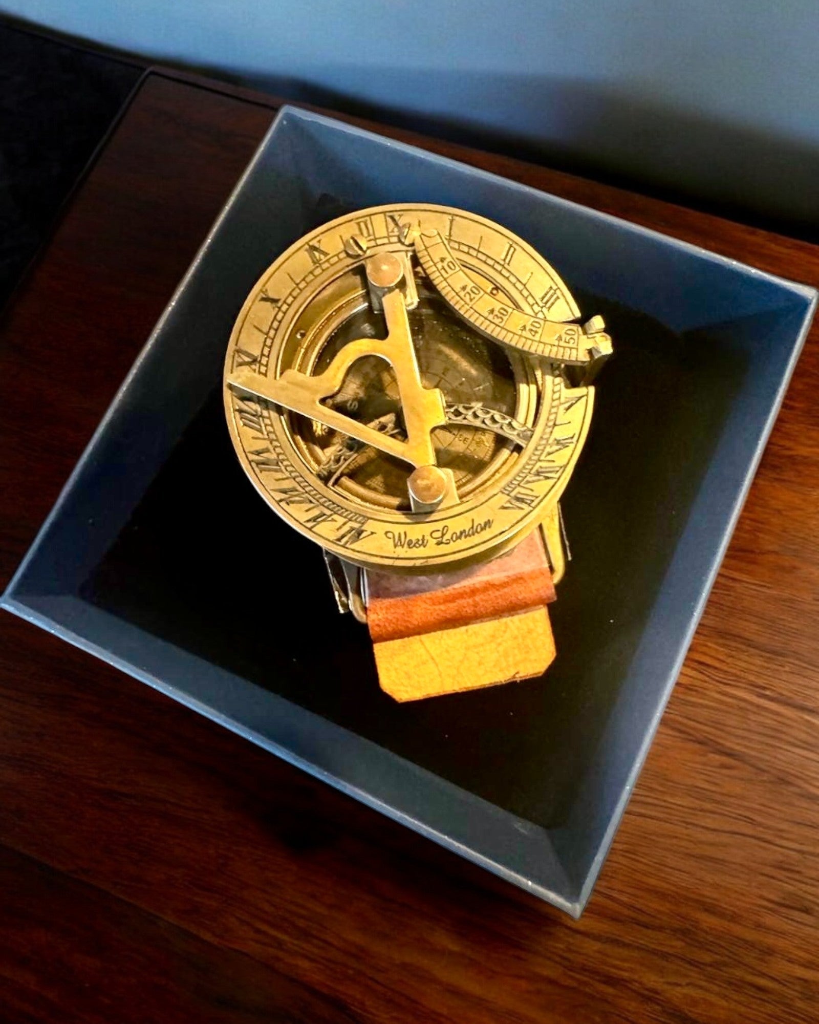 Vintage Sundial Compass Watch - Engravable Antique Style Wristwatch with Functional Compass | Perfect for Outdoor Adventures, Hiking, Camping & Unique Gifts