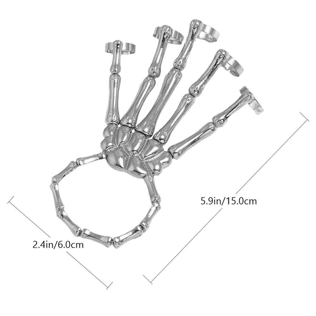 Gothic Skull Bracelet for Men & Women - Alloy Skeleton Bangle for Cosplay & Halloween