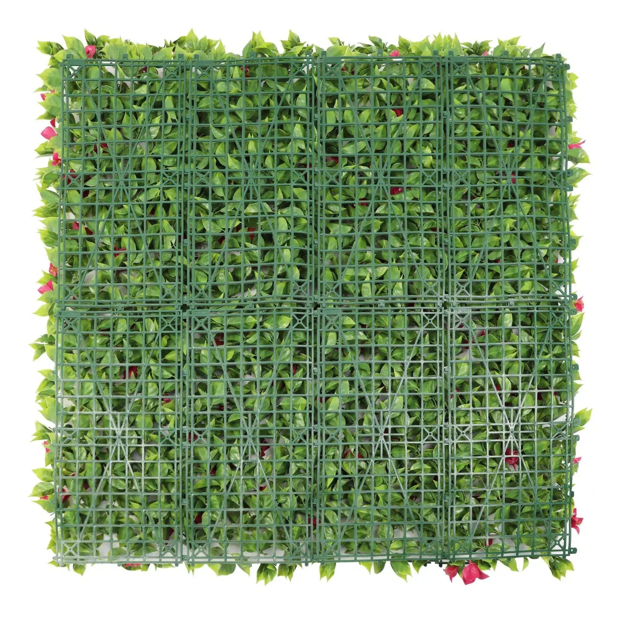 Premium Pink Flowering Vertical Garden Panel - UV Resistant 1m x 1m Green Wall for Balcony, Patio & Indoor Decor