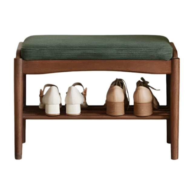 Solid Black Walnut Wood Shoe Bench - Durable Entryway Stool for Shoe Changing & Home Decor | Perfect for Hallway, Bedroom & Mudroom Organization