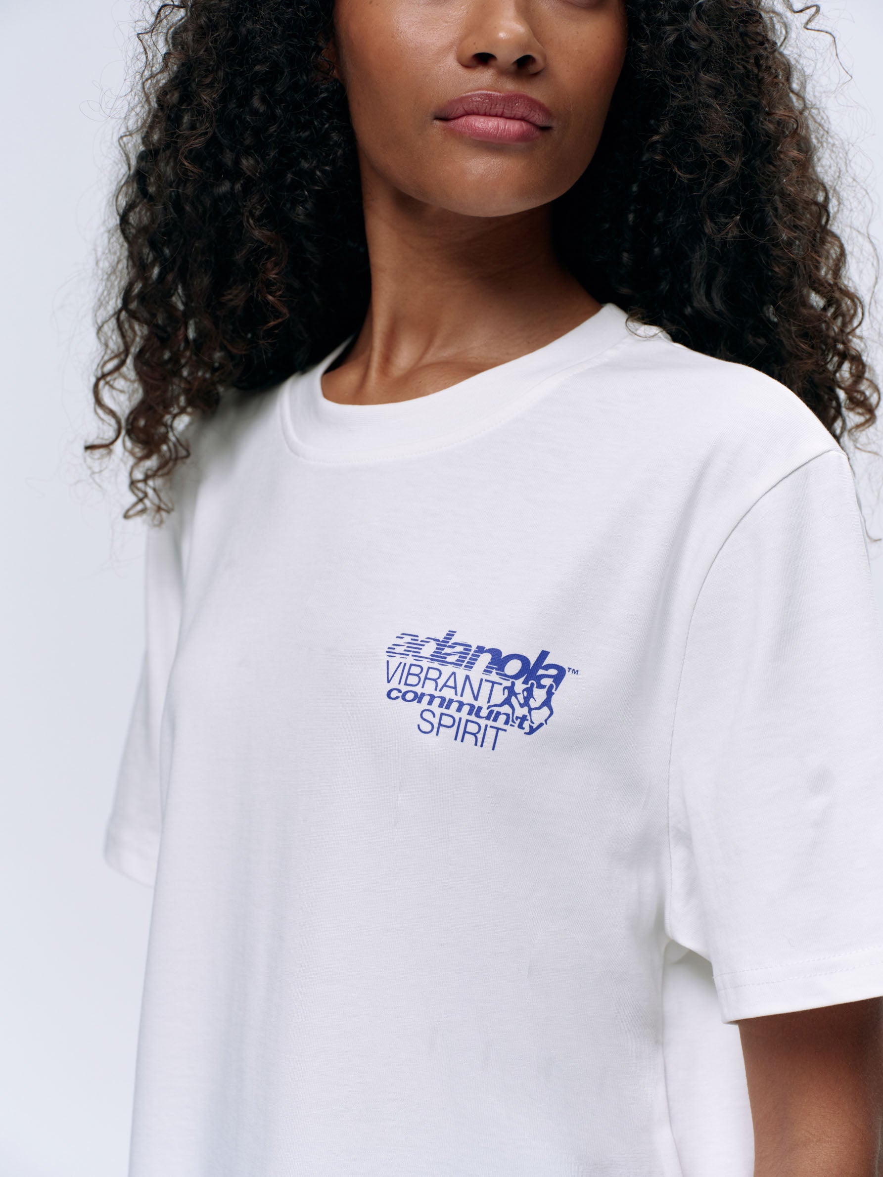 Community Spirit Oversized Short Sleeve T-Shirt - White & Cobalt Blue | Casual Streetwear for Men & Women | Perfect for Summer Outings, Concerts and Everyday Wear