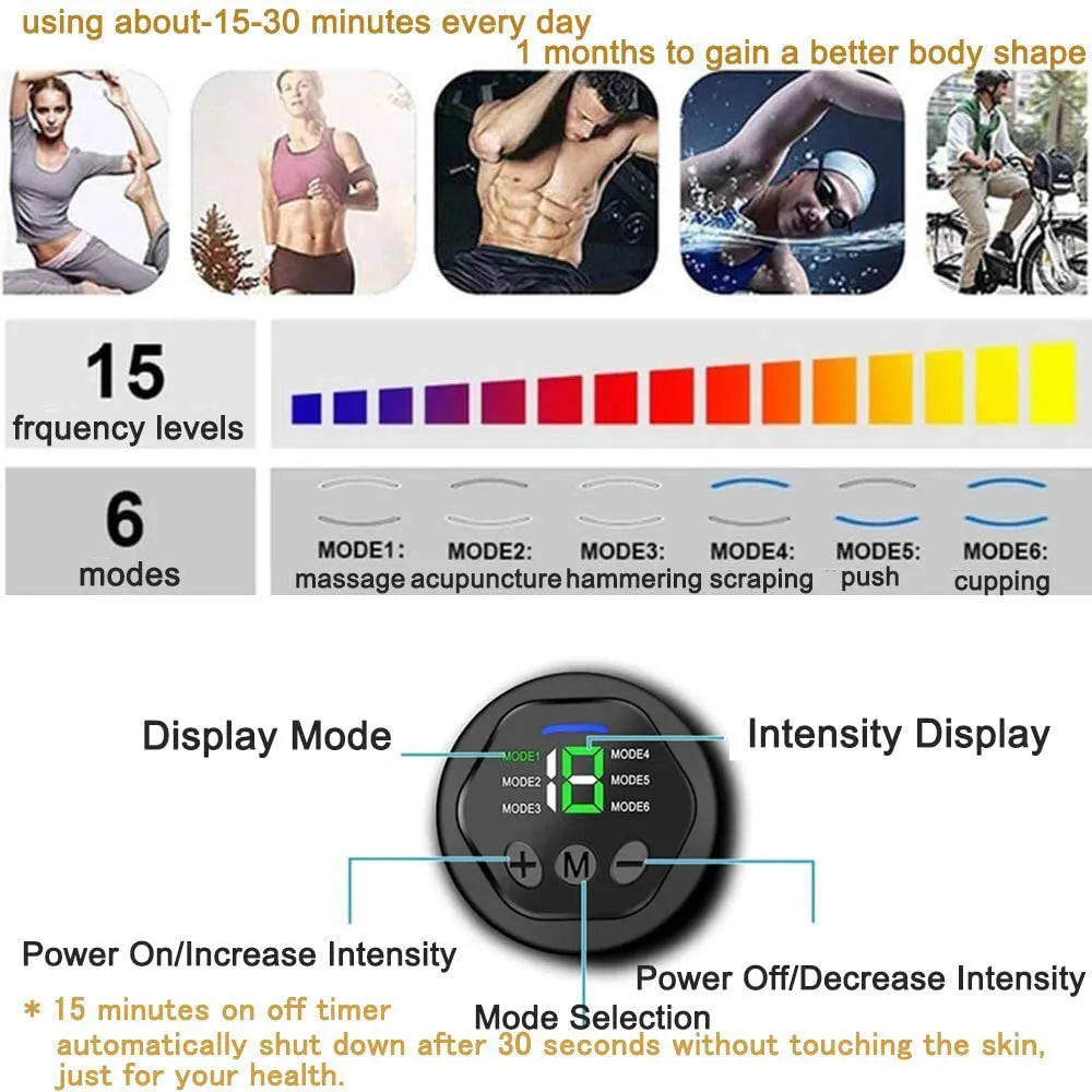 Electric ABS Muscle Stimulation Belt - EMS Abdominal Trainer for Core Workout & Toning | Gym, Home Fitness & Recovery Use