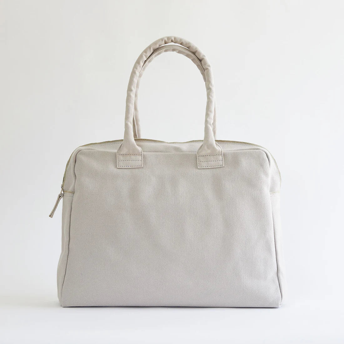 Kurashiki Hampu Canvas Briefcase - Grayish White | Stylish Japanese Vintage Shoulder Bag for Work, Travel & Daily Use