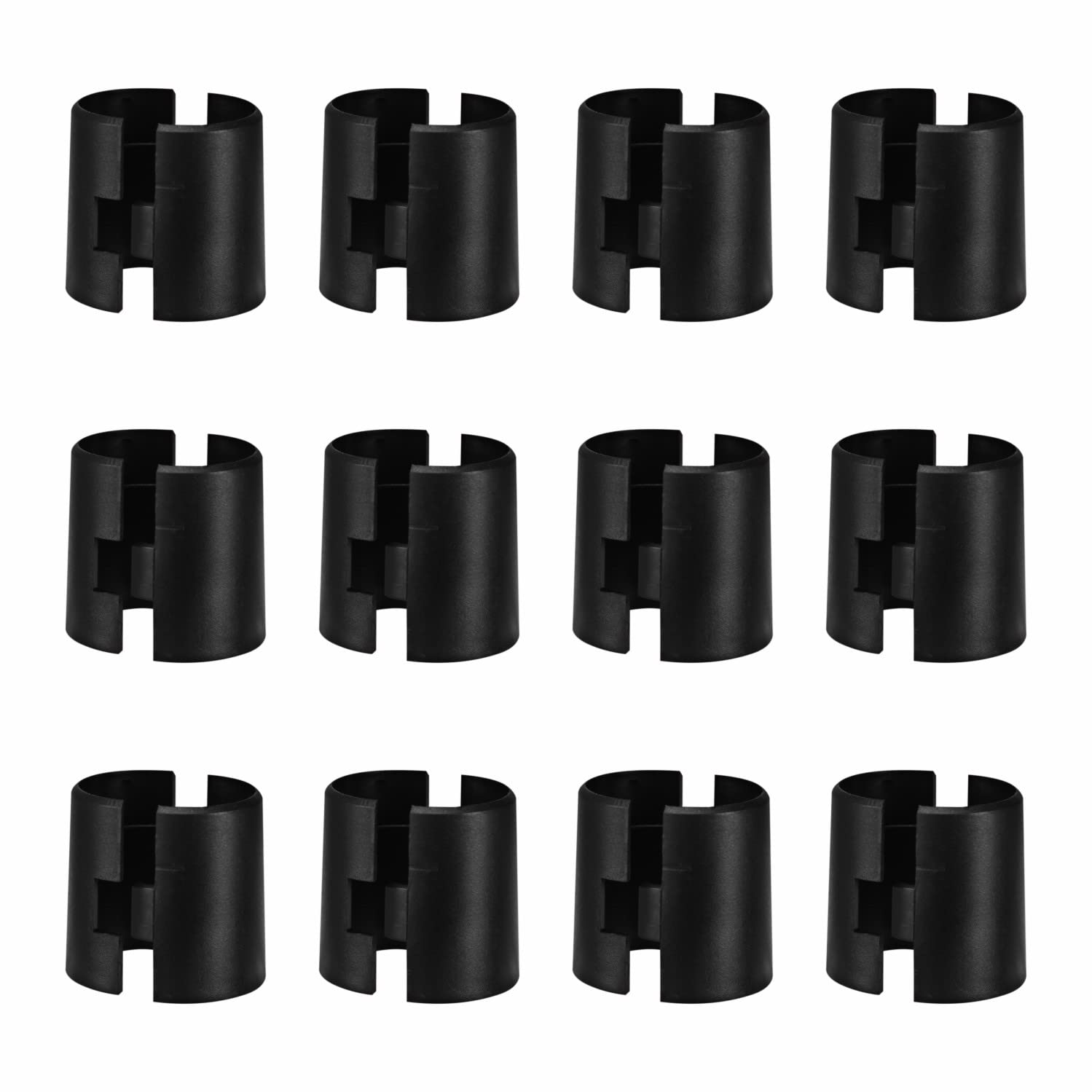 24pcs Black Wire Shelf Clips - Heavy Duty Plastic Shelf Lock Clips for 5/8 Inch Pipe Shelving System - Replacement Clips for Wire Shelves (Fits 5/8