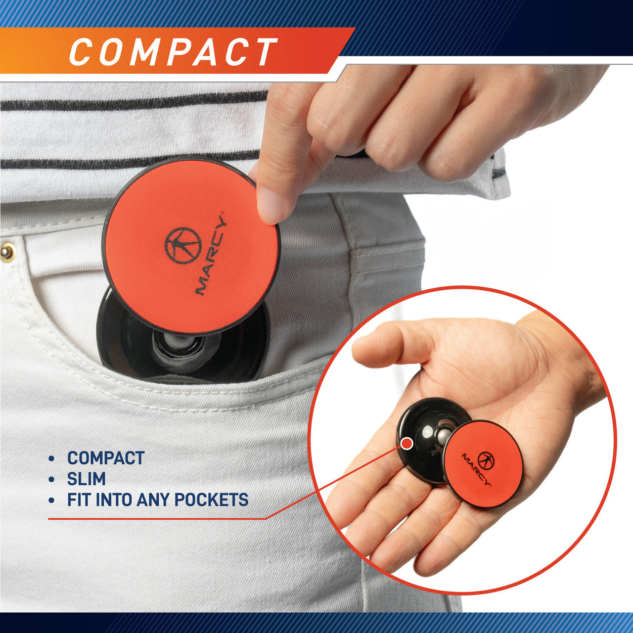 Marcy Magnetic Phone Mount with Dual Rotating Heads - Strong Hold for Car, Office & Home Use - Universal Compatibility for iPhone, Samsung & Smartphones