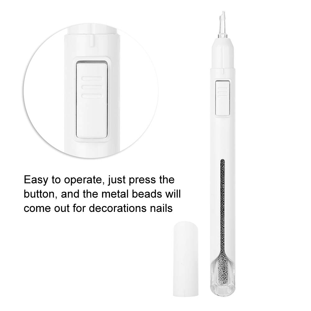 0.8mm Nail Dotting Pen & Rhinestone Picker - Professional Nail Art Tool for Manicure, Bead Placement and Wax Application | Perfect for DIY Nail Decoration Kits, Salon Use and Home Nail Art (Black)