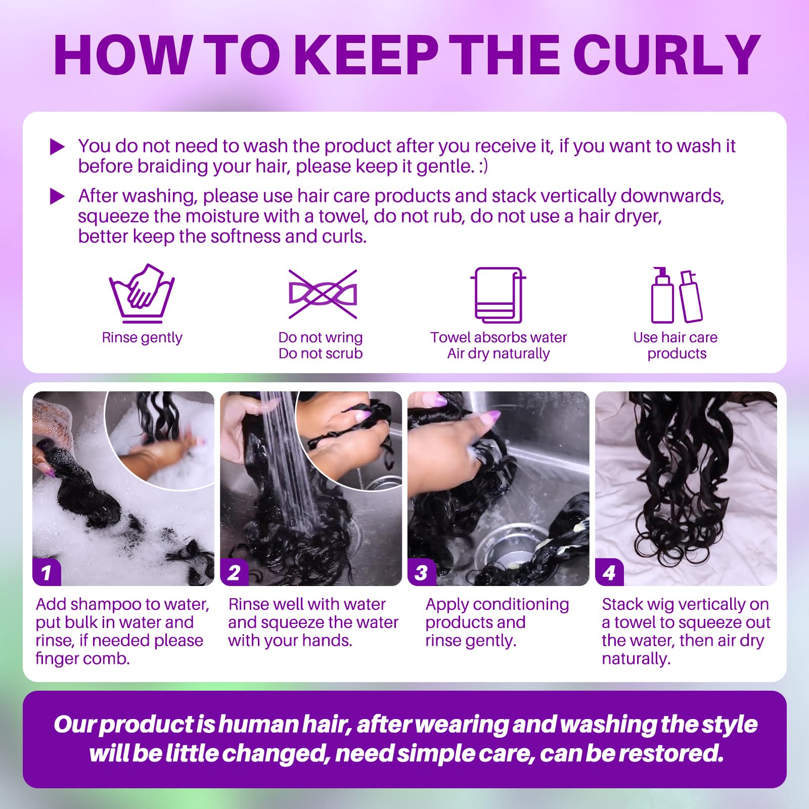 70g 16 Inch Natural Color Human Braiding Hair for Boho Braids - Deep Wave Bulk Human Hair for Knotless Curly Bohemian Water Wave Braids (2 No Weft Bundles/Pack) | Perfect for Festival Hairstyles, Wedding Looks & Everyday Bohemian Style
