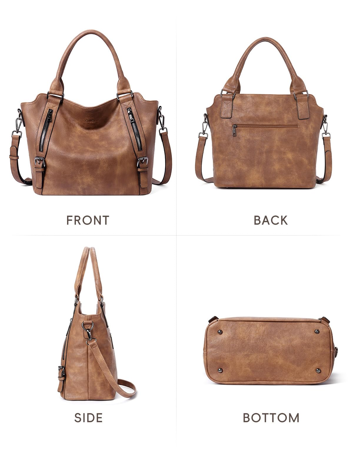 CLUCI Vegan Leather Handbags for Women - Large Tote Purse & Shoulder Bag Hobo Bag | Stylish Work Bag, Travel Purse & Everyday Carry for Ladies