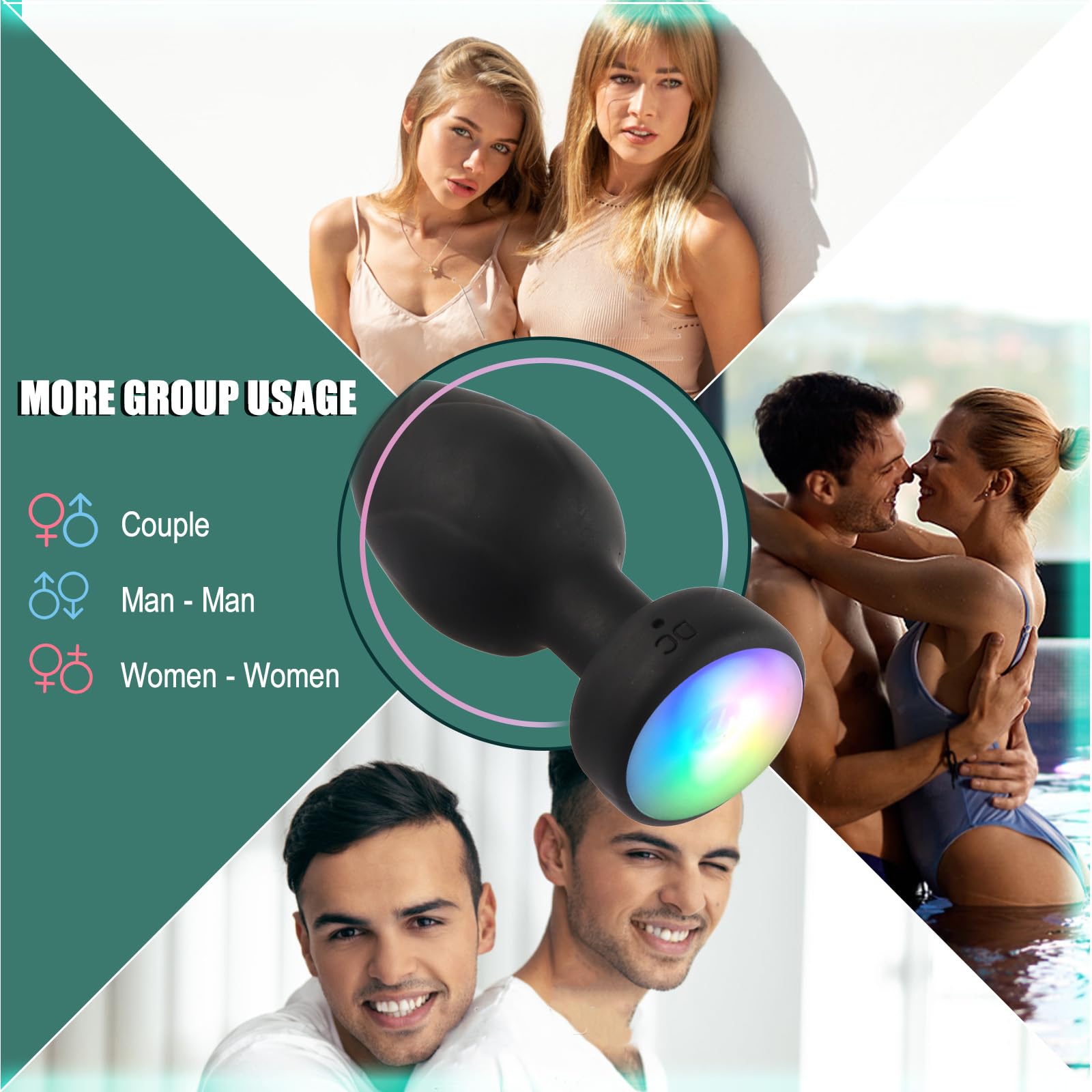 10-Speed Vibrating Anal Plug with LED Light & Remote Control - Rechargeable Adult Sex Toy for Men & Women, Perfect for Couples Play & Solo Pleasure