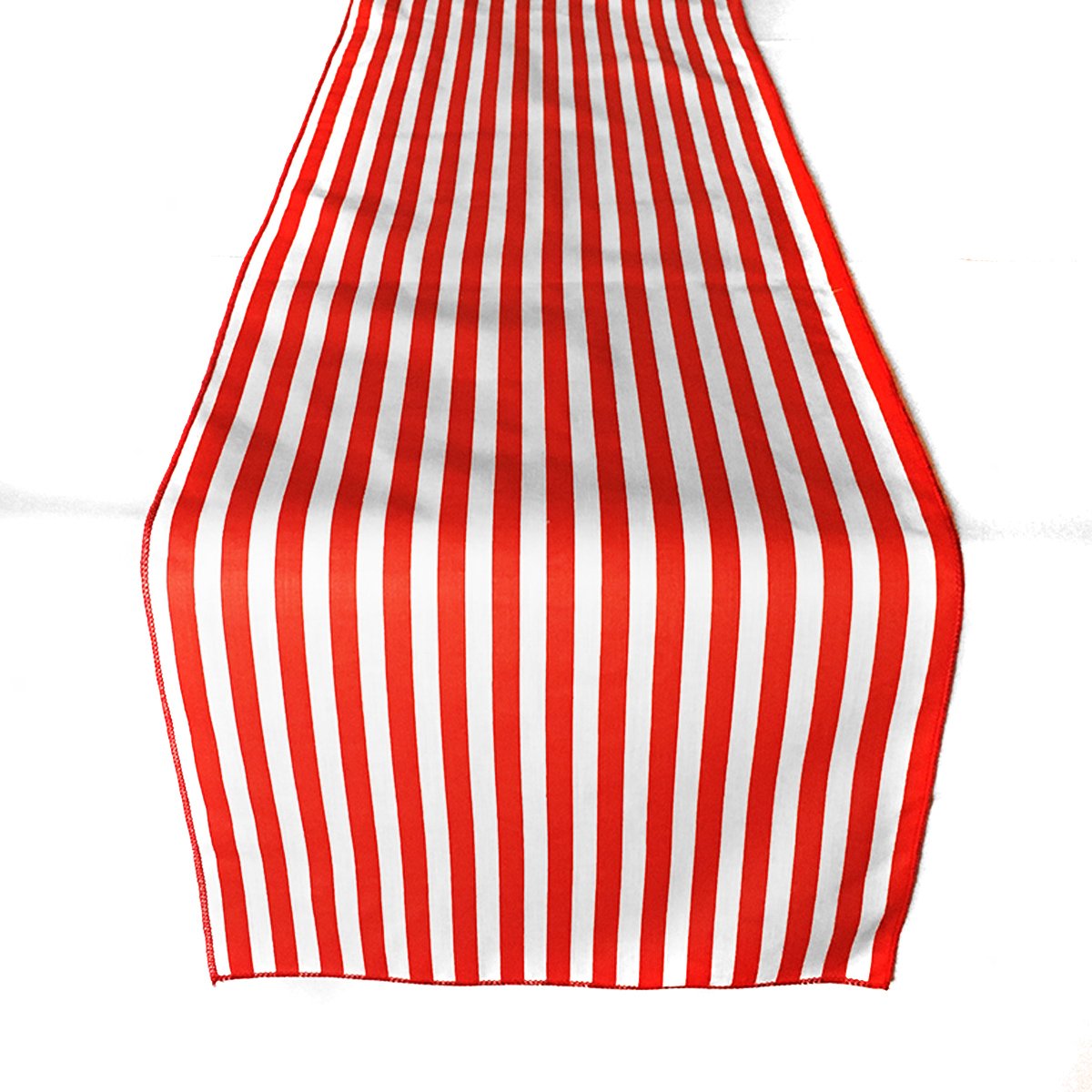 Premium Poly Cotton 1/2 Inch Striped Red and White Print Table Runner - 12