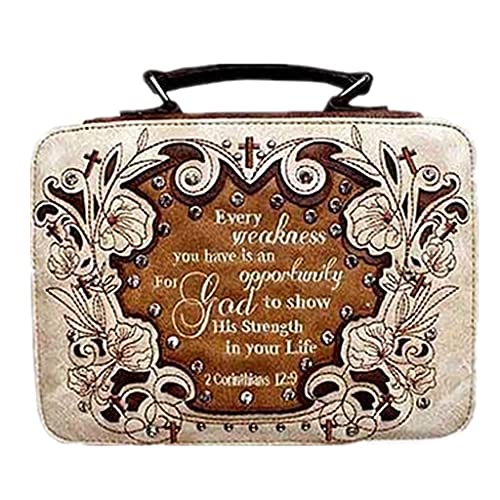 Western Embroidery Scripture Women's Rhinestone Cross Bible Verse Handbag Wallet - 5 Colors for Church, Bible Study & Christian Events