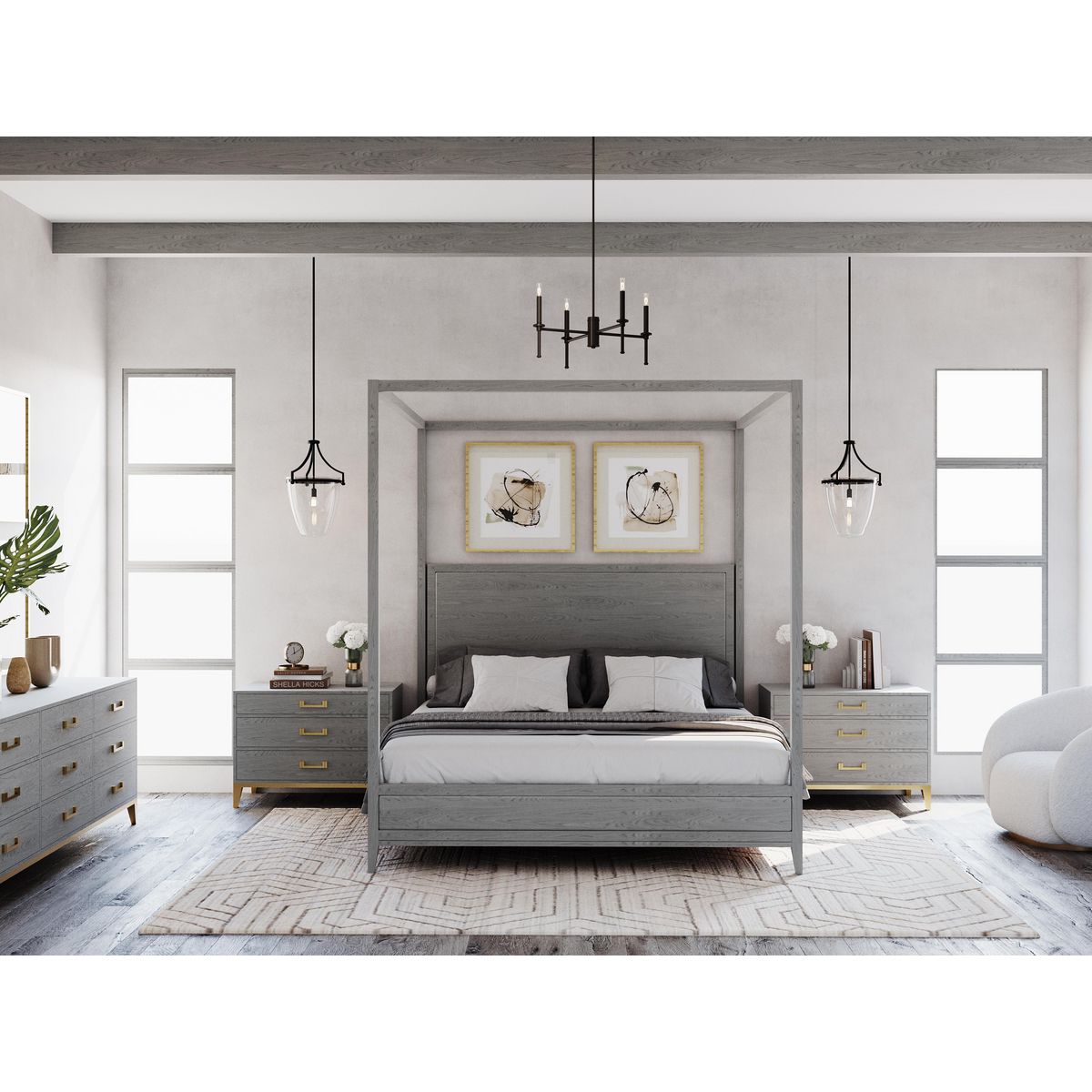 Elara Collection 4-Light Chandelier - Modern Crystal Ceiling Light Fixture for Dining Room, Living Room & Bedroom Decor