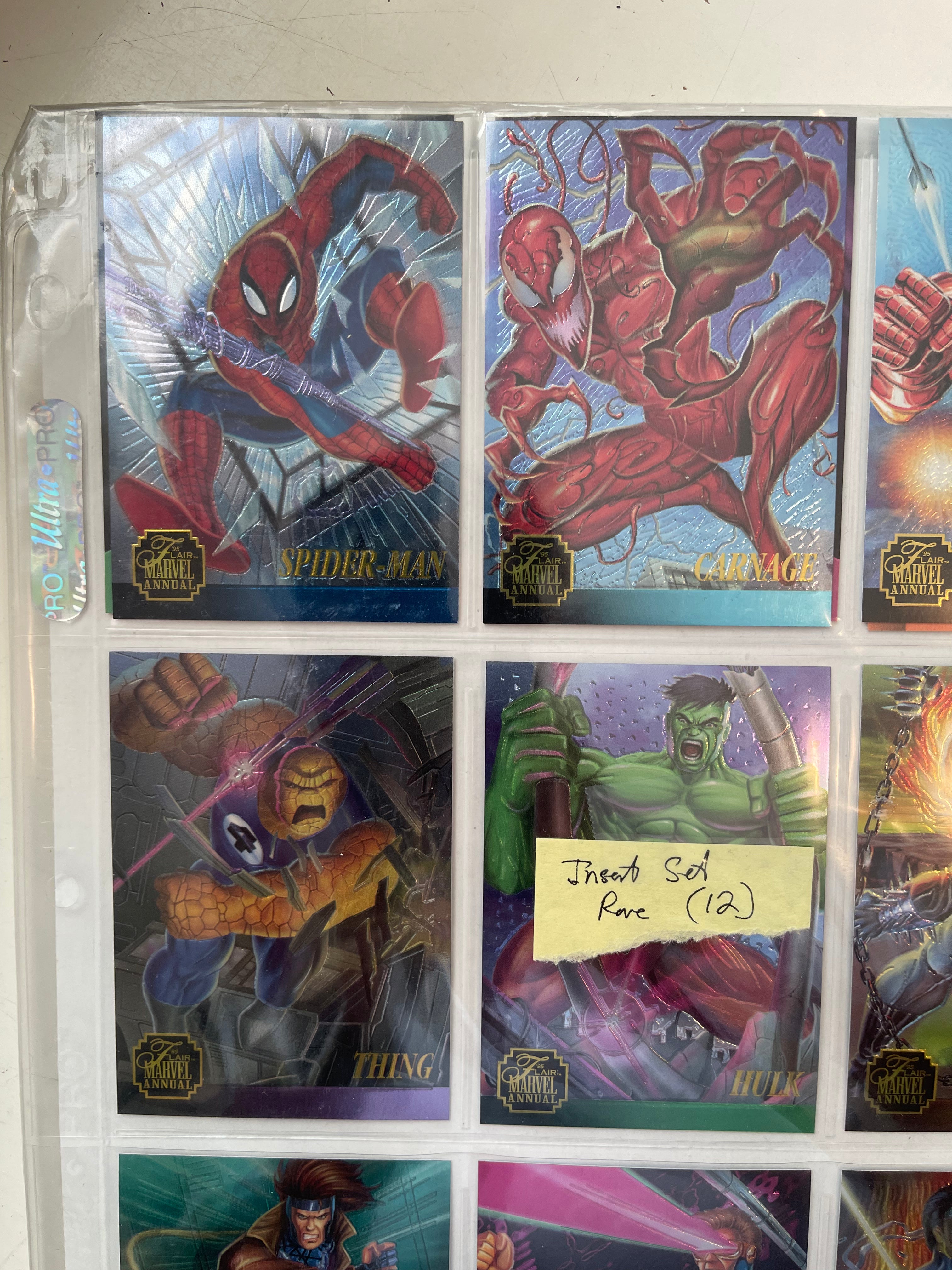 Marvel Annual 1995 Rare 12 Foil Insert Cards Set - Collectible Trading Cards for Marvel Fans & Comic Enthusiasts | Perfect for Display, Trading, and Investment