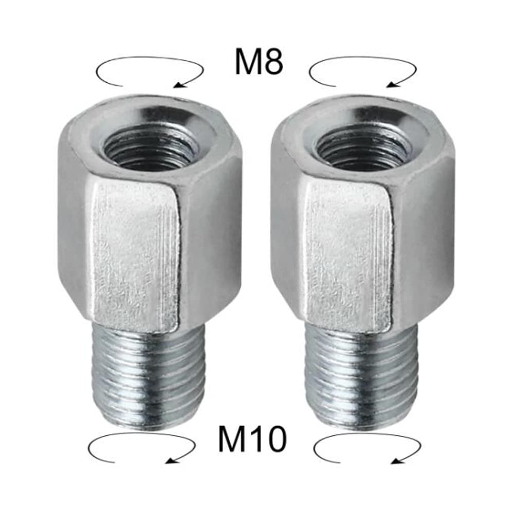 Universal Motorcycle Rear Mirror Mount Adapter Screws - 2Pcs 10mm Male to 8mm Female Clockwise Threaded Right Hand Conversion Kit for Motorcycle, ATV, Scooter, Dirt Bike & Mini Bike - Perfect for Mirror Adjustments & Upgrades