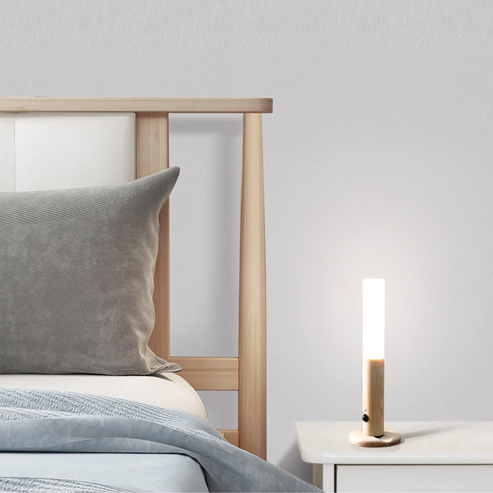 Wooden Motion Sensor Night Light - Rechargeable LED for Hallway & Stairs