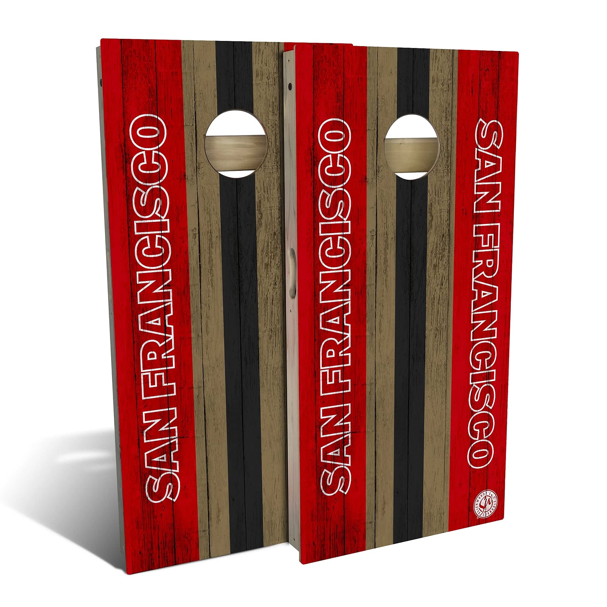 San Francisco City Themed Cornhole Game Set - Premium Wooden Boards & 8 Bean Bags - Outdoor Lawn Games for Backyard, Tailgating, Picnics & Parties - Multiple Sizes & Accessories Included