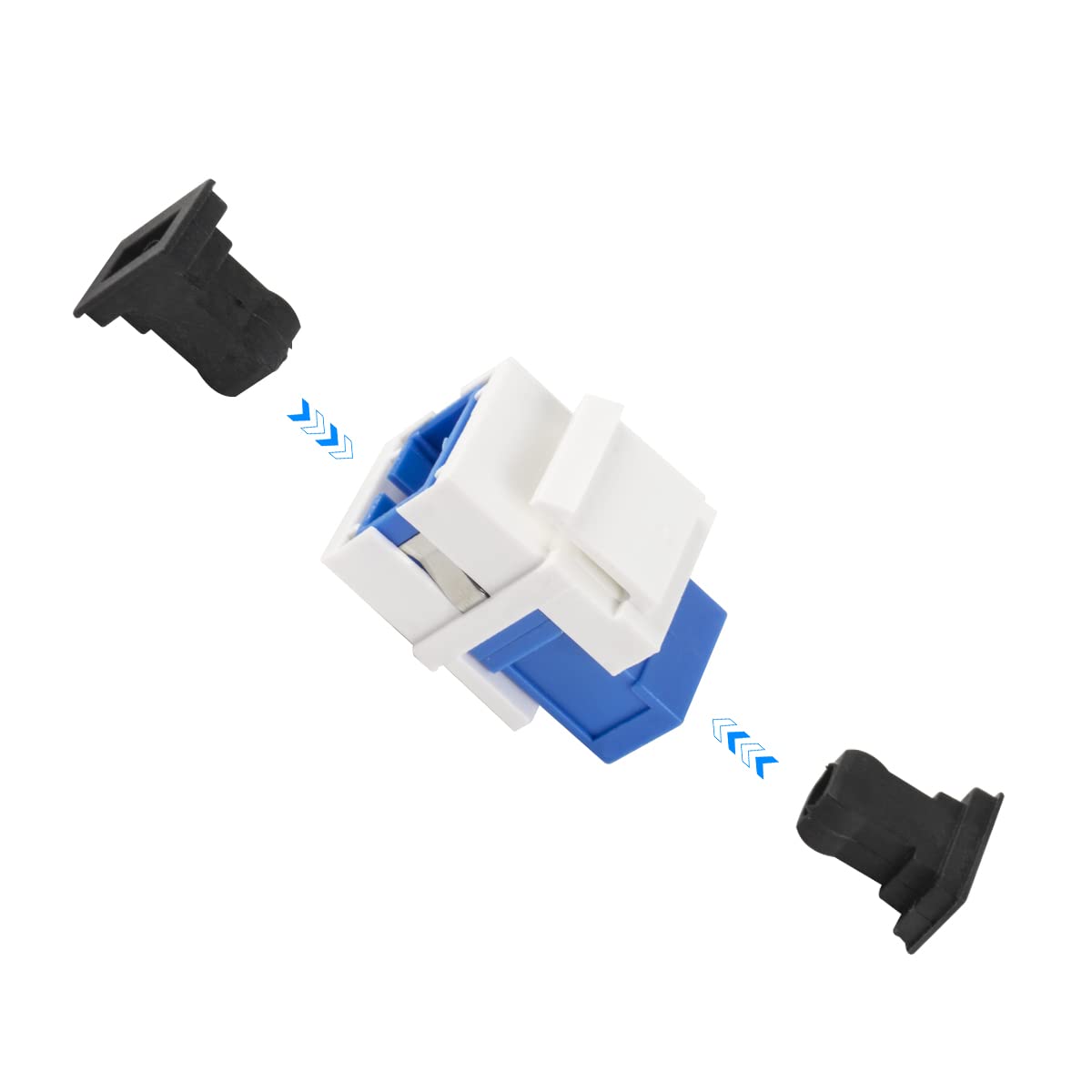 Exiron SC Fiber Optic Adapter SC to SC Duplex Multimode 10GB F/F Coupler - 6 Pack for Wall Plates, Patch Panels & Network Installations | High-Speed Data Transfer for Office & Data Center Use