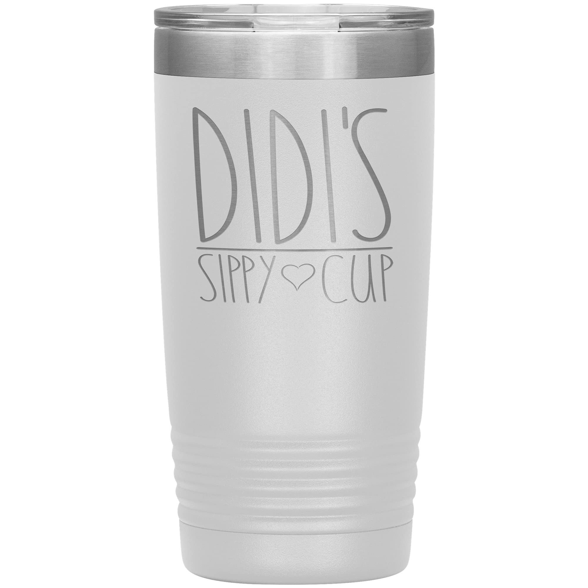 Didi's 20oz Vacuum Insulated Tumbler with Lid - Stainless Steel Sippy Cup for Kids (12 Colors) - Leakproof & BPA-Free - Perfect Birthday Gift for Toddlers, Baby Showers & Travel - White